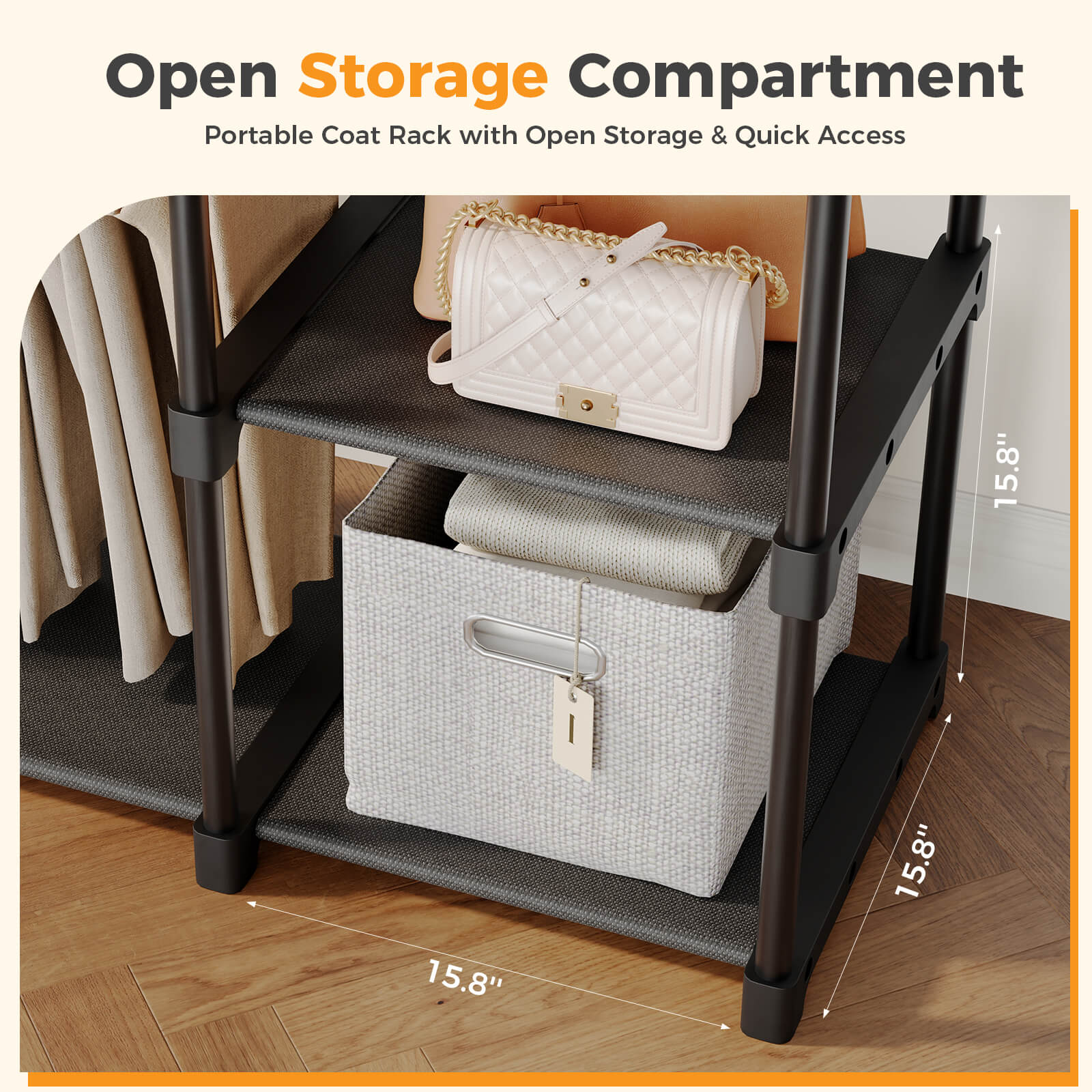 Lightweight, Portable, Freestanding Clothes Rack