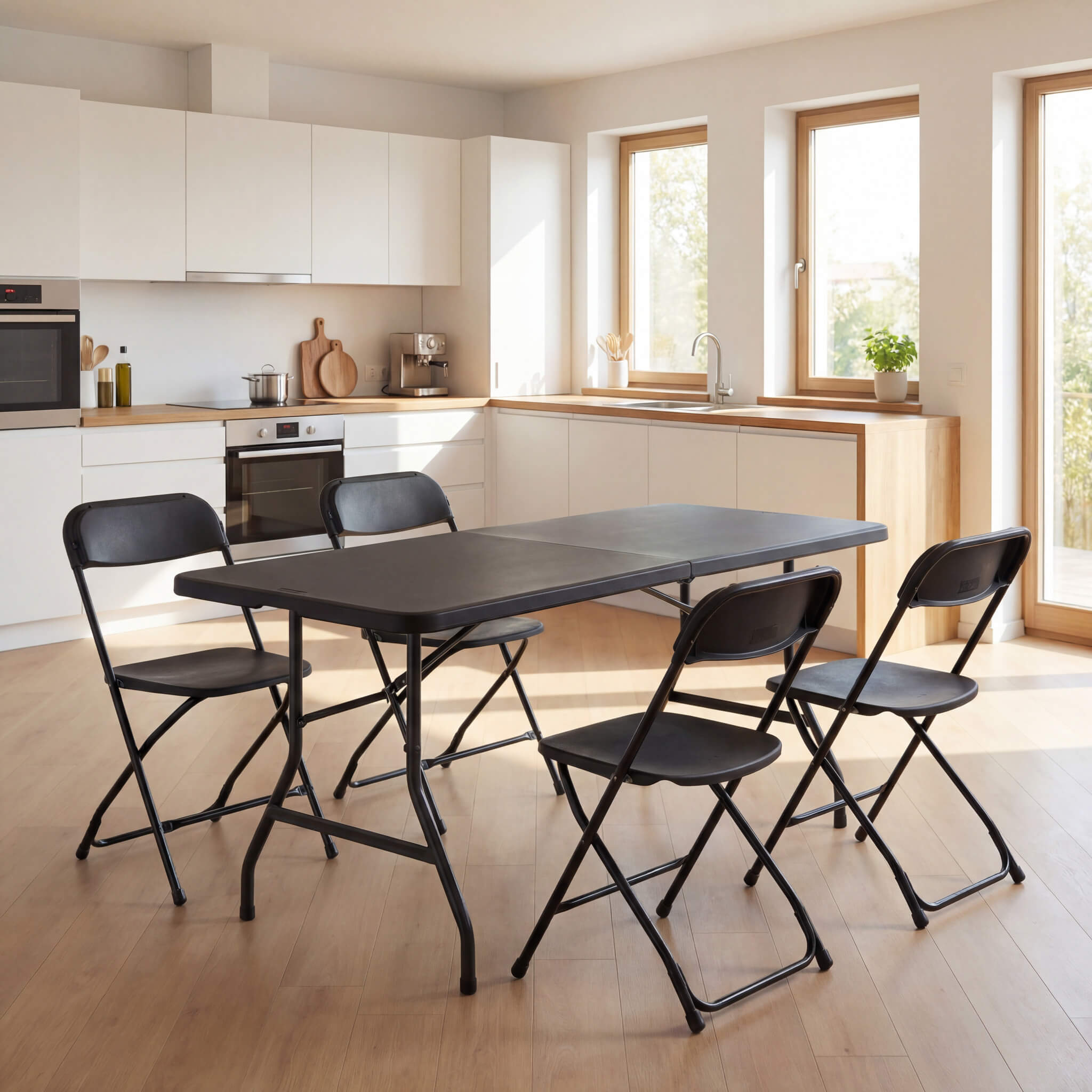 Lightweight Plastic Folding Chair for Indoor & Outdoor Use（4-Piece Set）