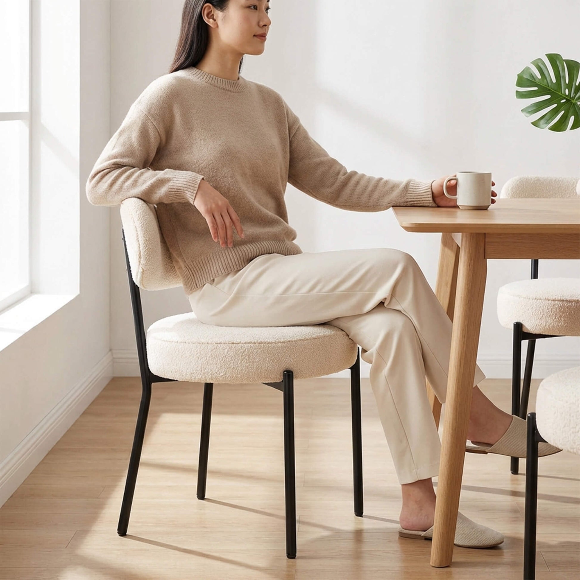 Dining Chair Set of 2 Soft Cushions for Dining Room