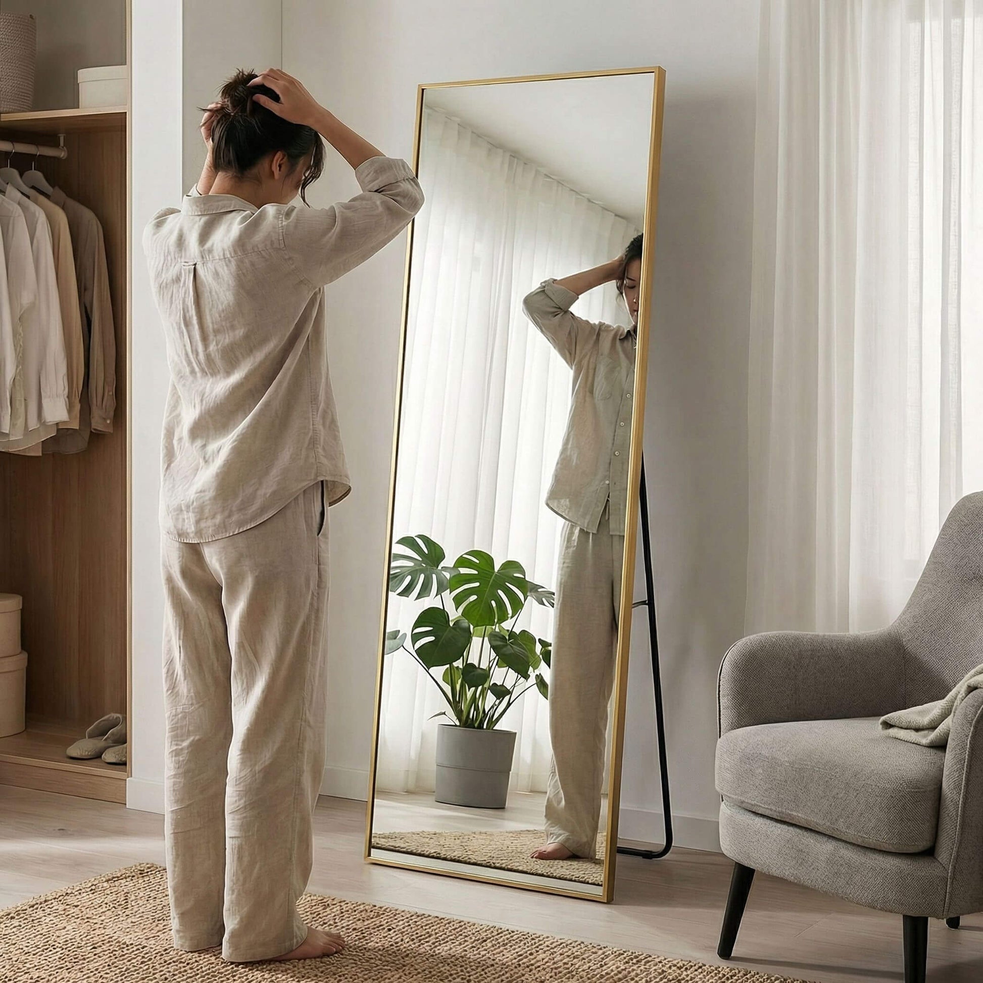 Full Length Mirror Standing or Hanging for Bedroom