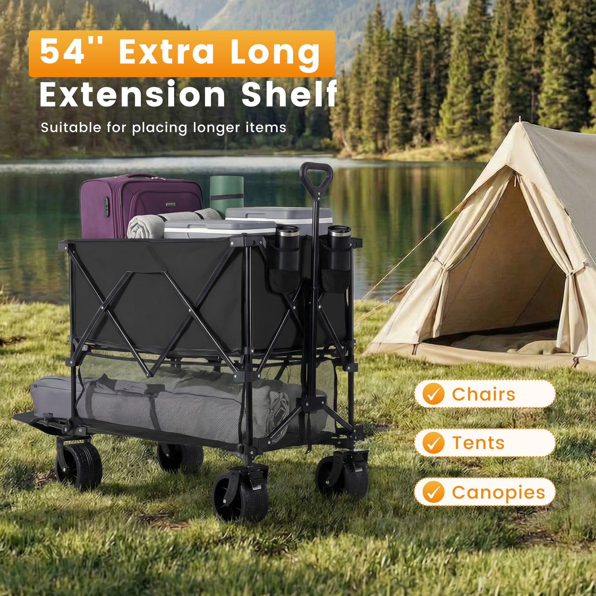HaulMaster 400L Folding Wagon Cart for Camping and Outdoor Use