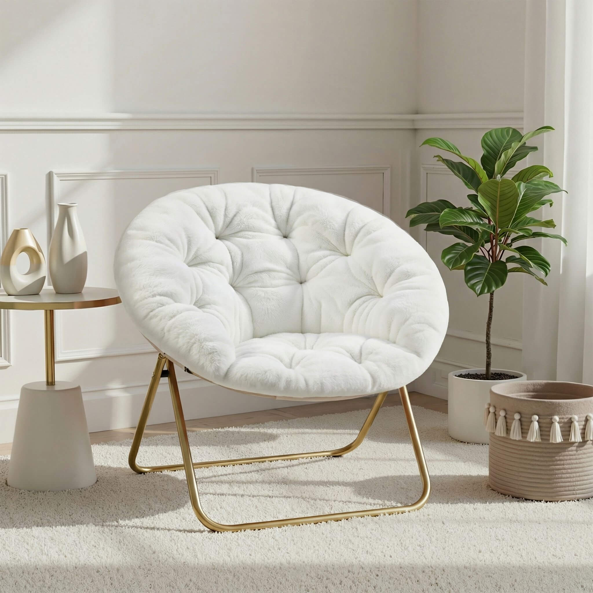 Foldable Saucer Moon Chair for Living Room