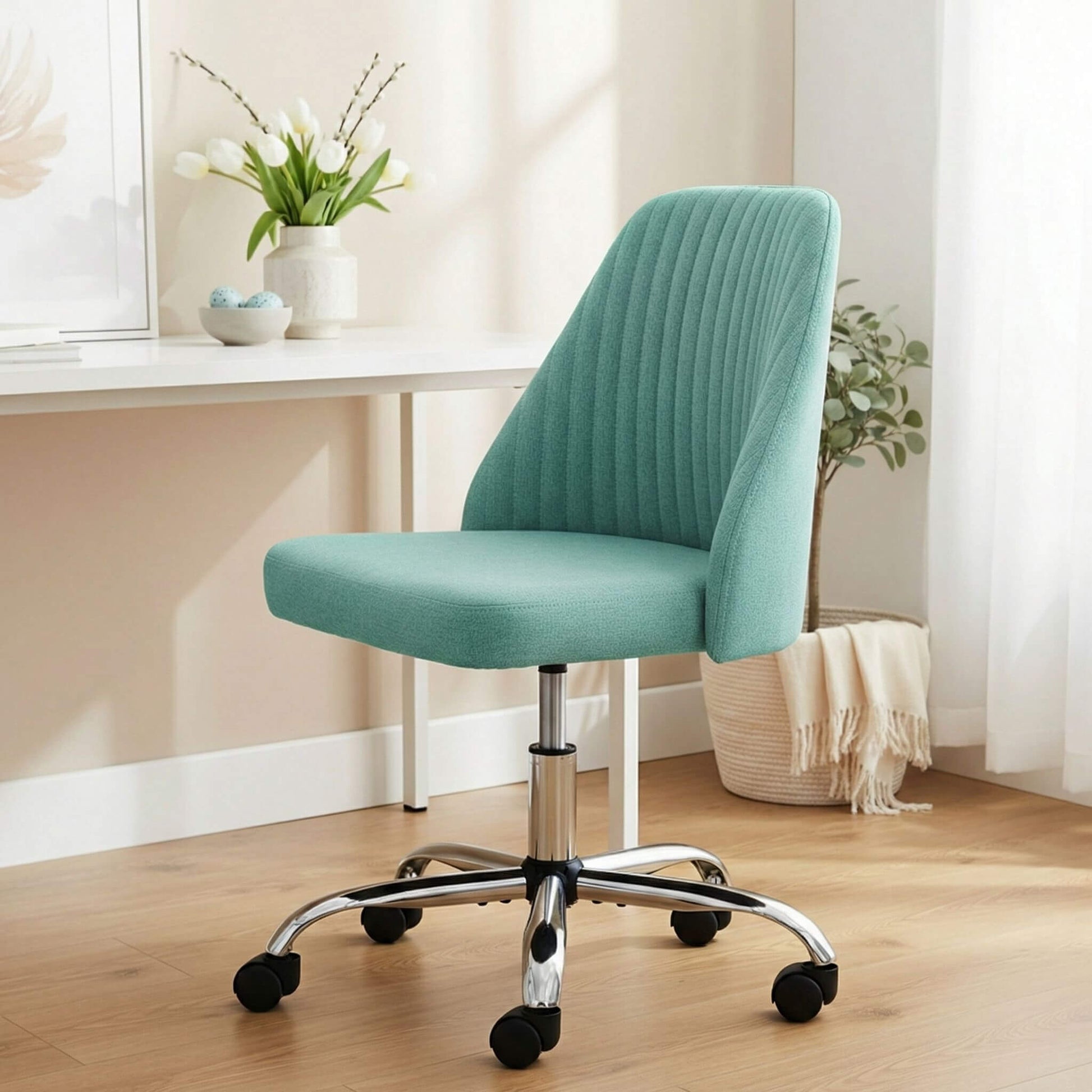 Office Chair Armless with Rollers for Office
