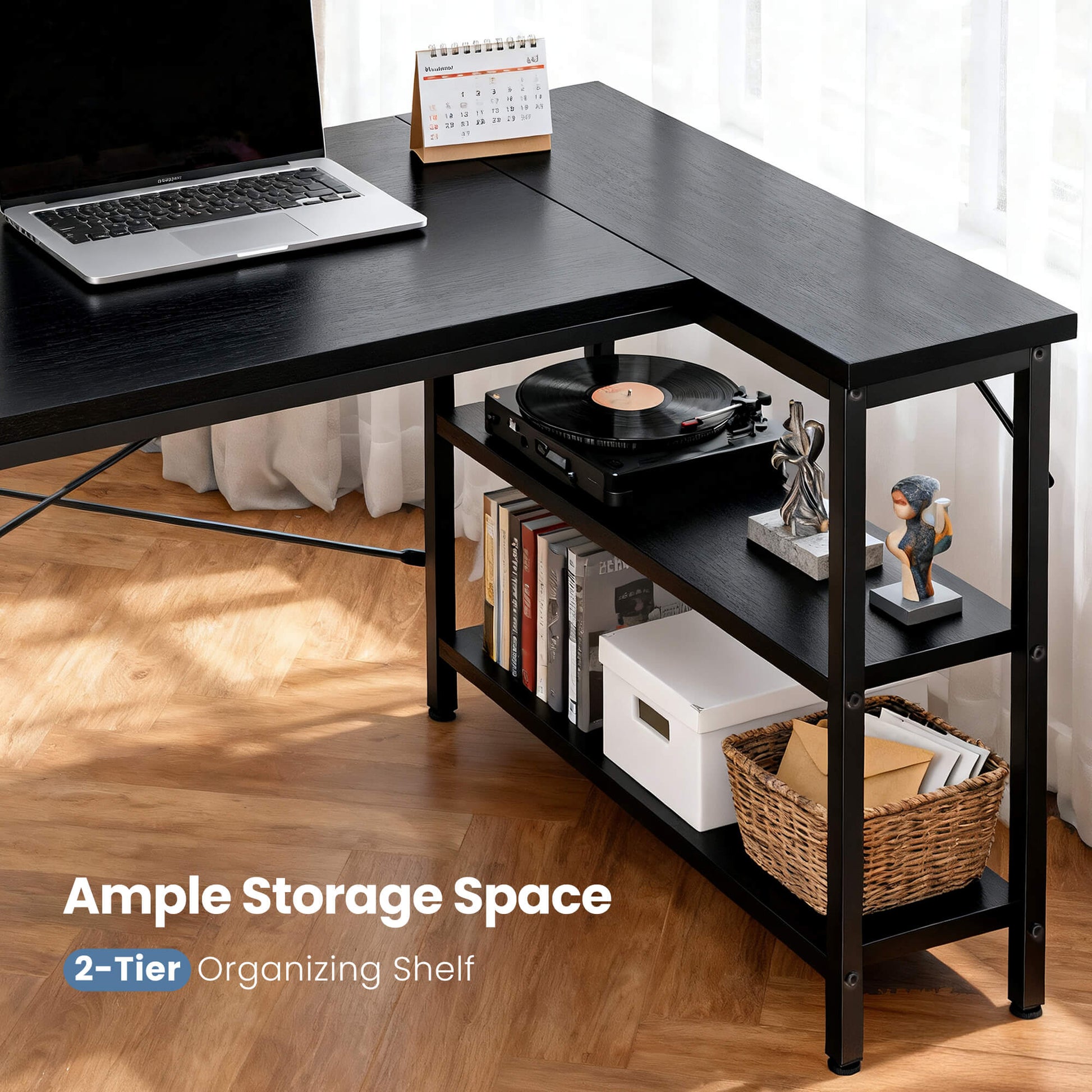 47″ L‑Shaped Computer Desk for Home Office