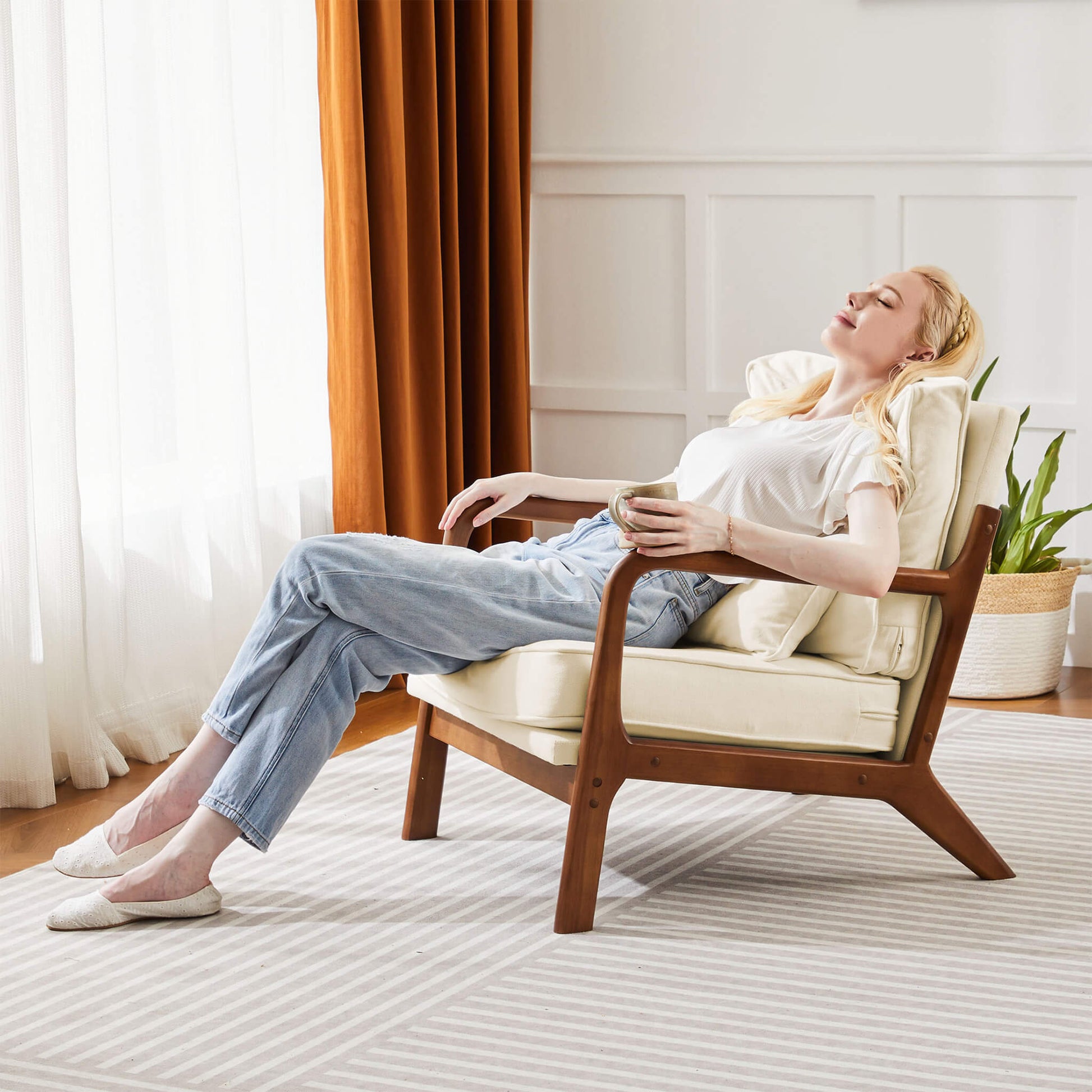 Mid Century Modern Recliner for Living Room