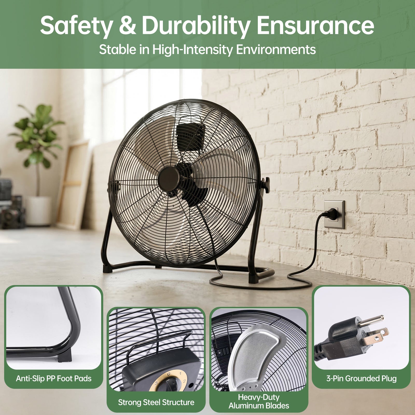 Industrial High-Velocity Floor Fan