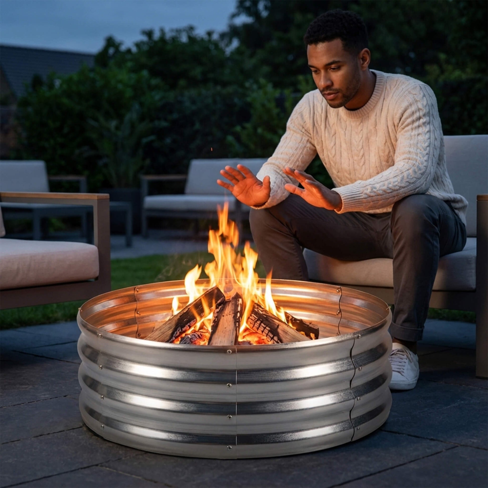 4FT Diameter Multi-Functional Camp Fire Ring Pit