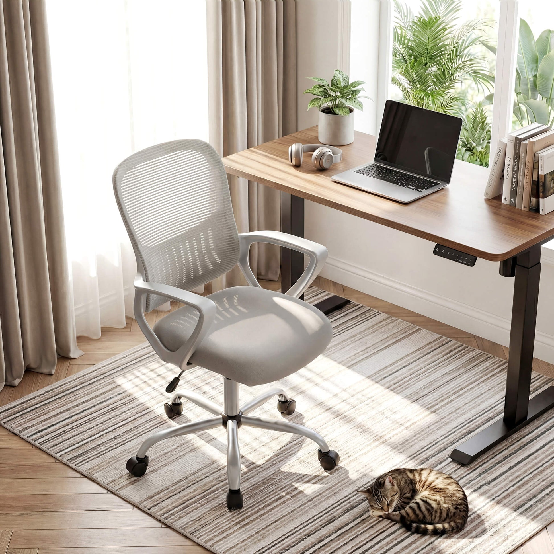 Office Chair with Lumbar Support and Armrests