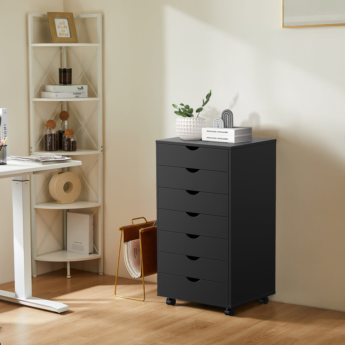 7 drawers organizer removable for office, bedroom
