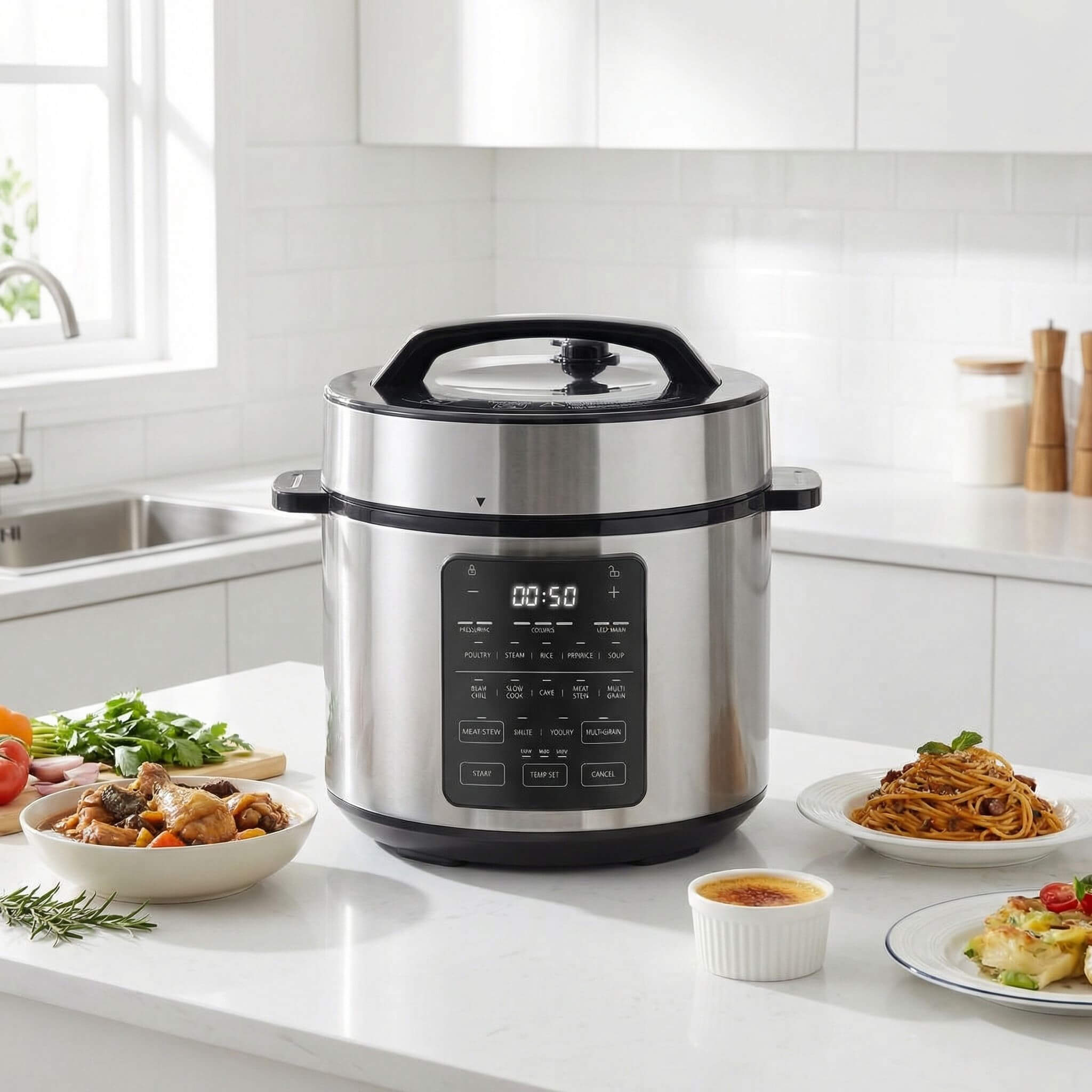 12-in-1 Electric Pressure Cooker with Stainless Steel Pot