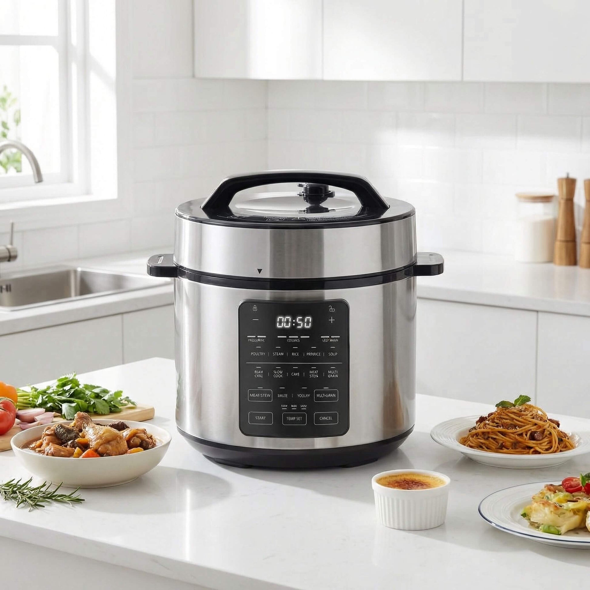 12-in-1 Electric Pressure Cooker with Stainless Steel Pot