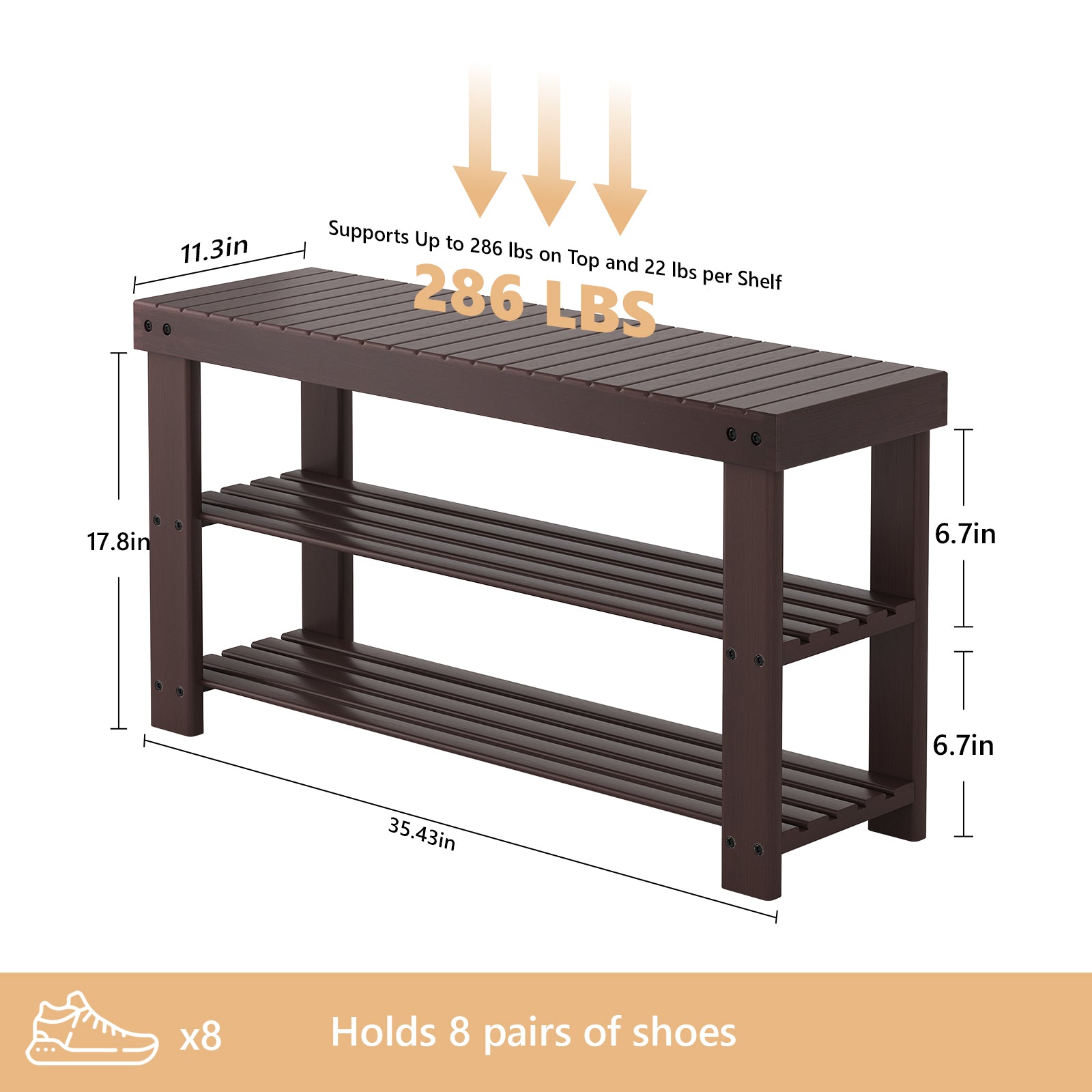 2-in-1 Bamboo Shoe Bench for Entryway