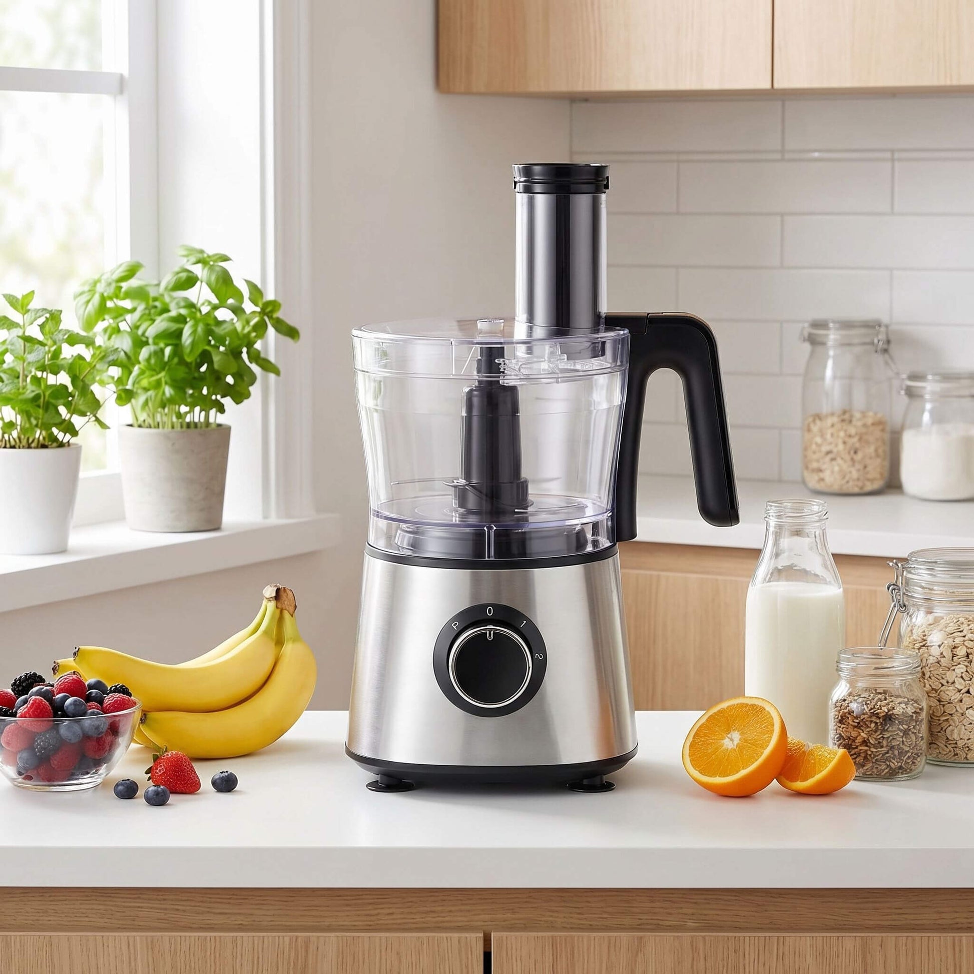 8-Cup Food Processor, Vegetable Chopper with accessories