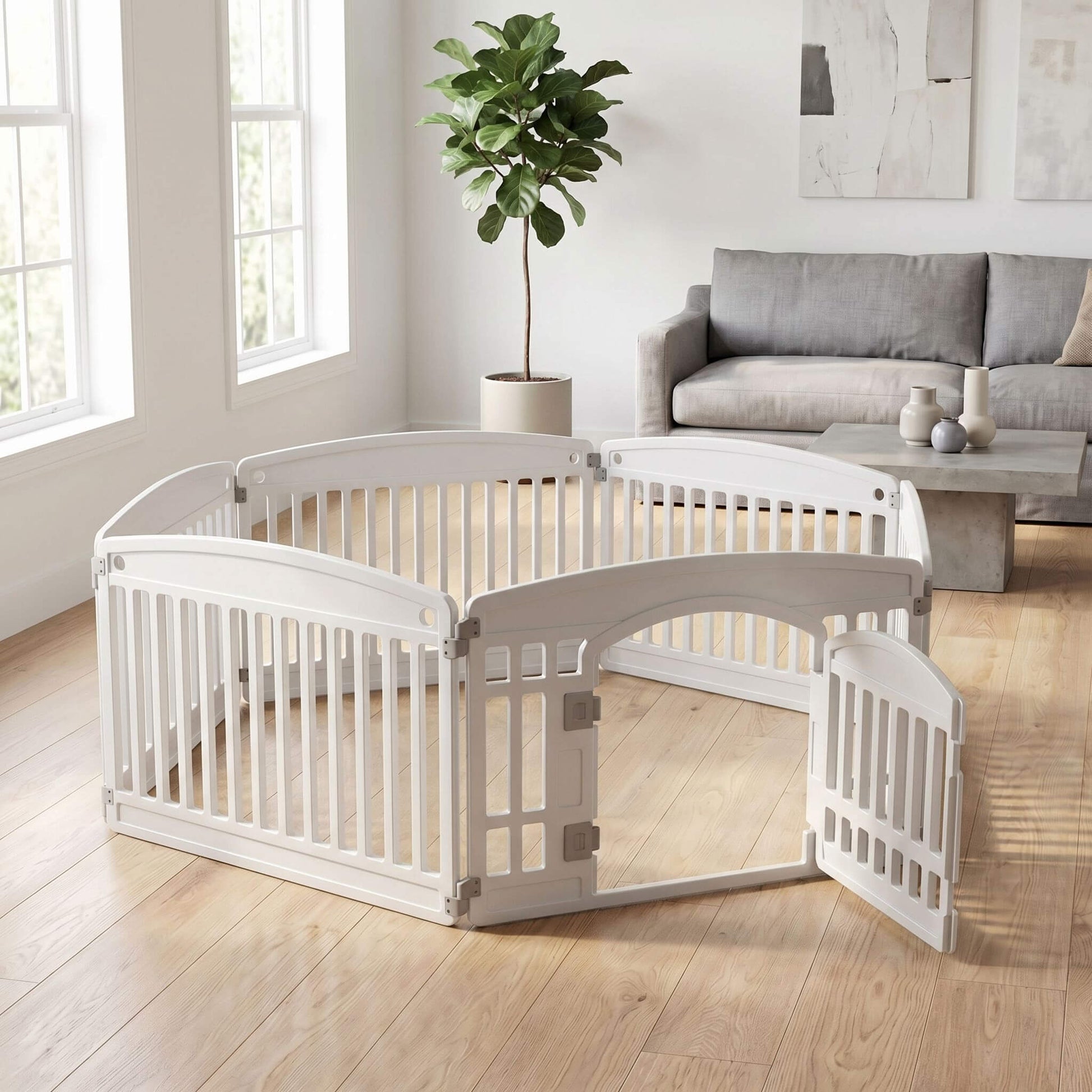 Plastic Dog Playpen with Door, Puppy Fence