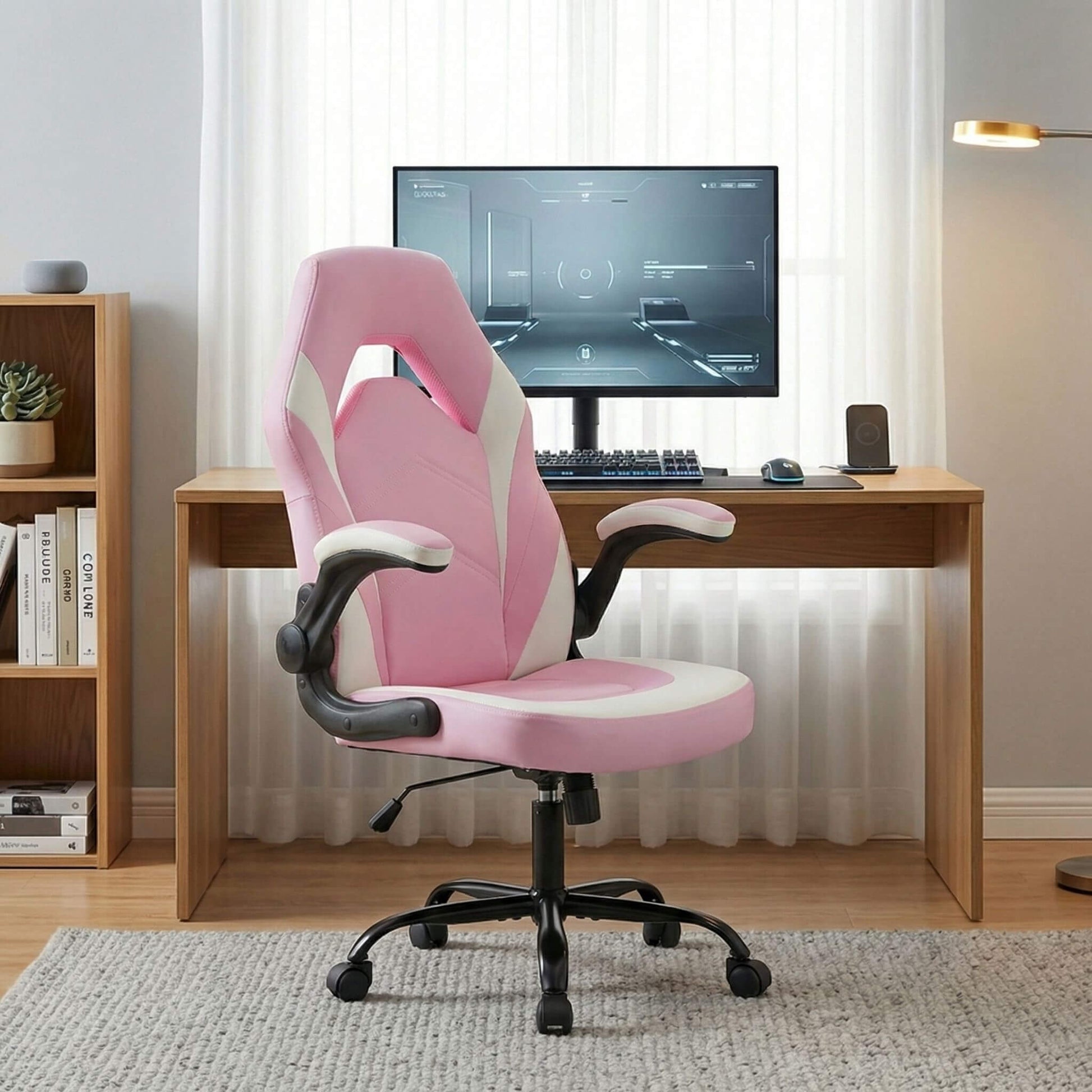 Leather Gaming Chair Height Adjustable For Playroom