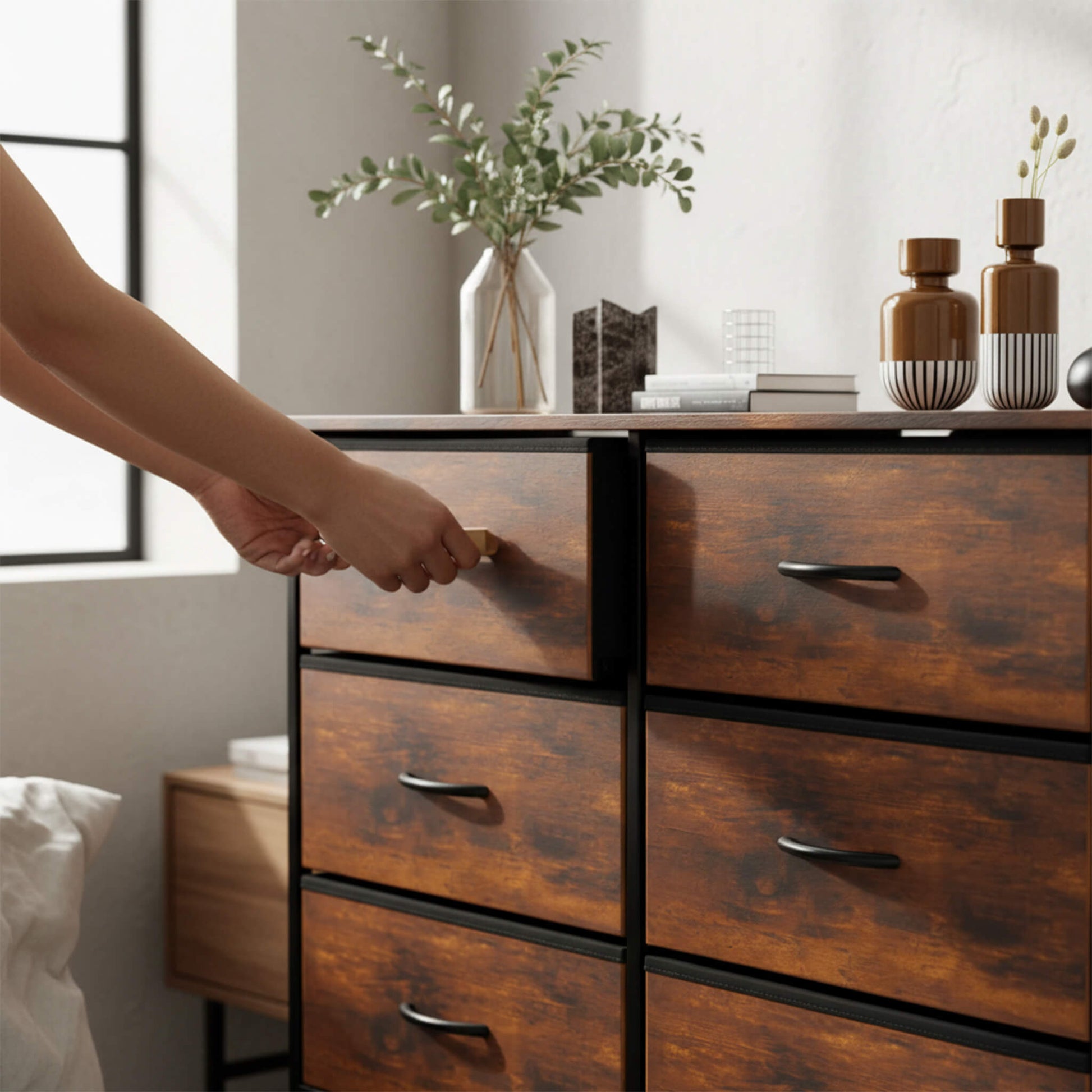 TV Stand with Wide Drawers for Bedroom