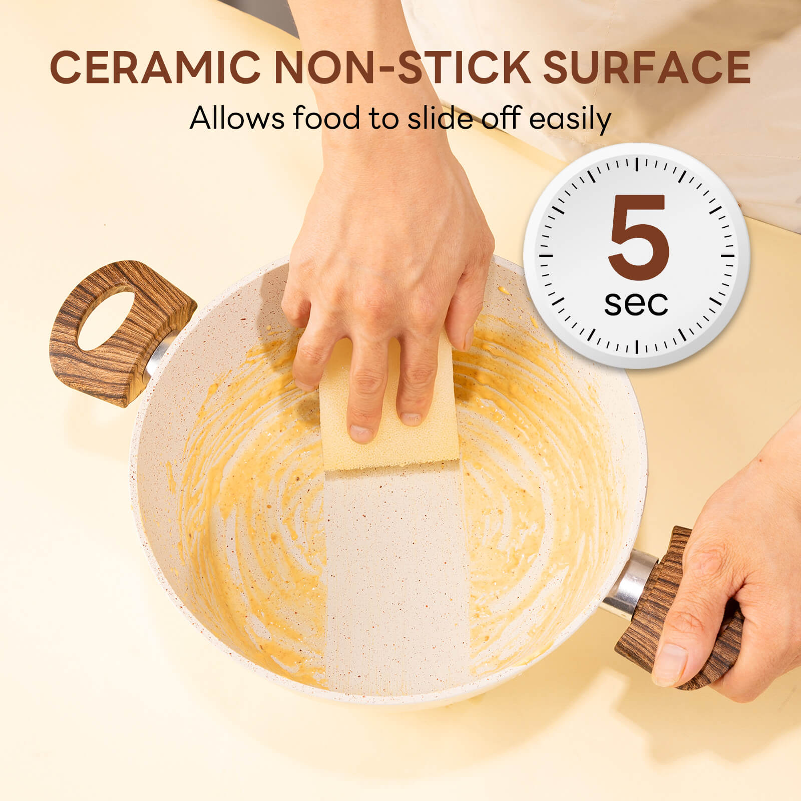17-Piece Non-Stick Cookware Set with Detachable Handles