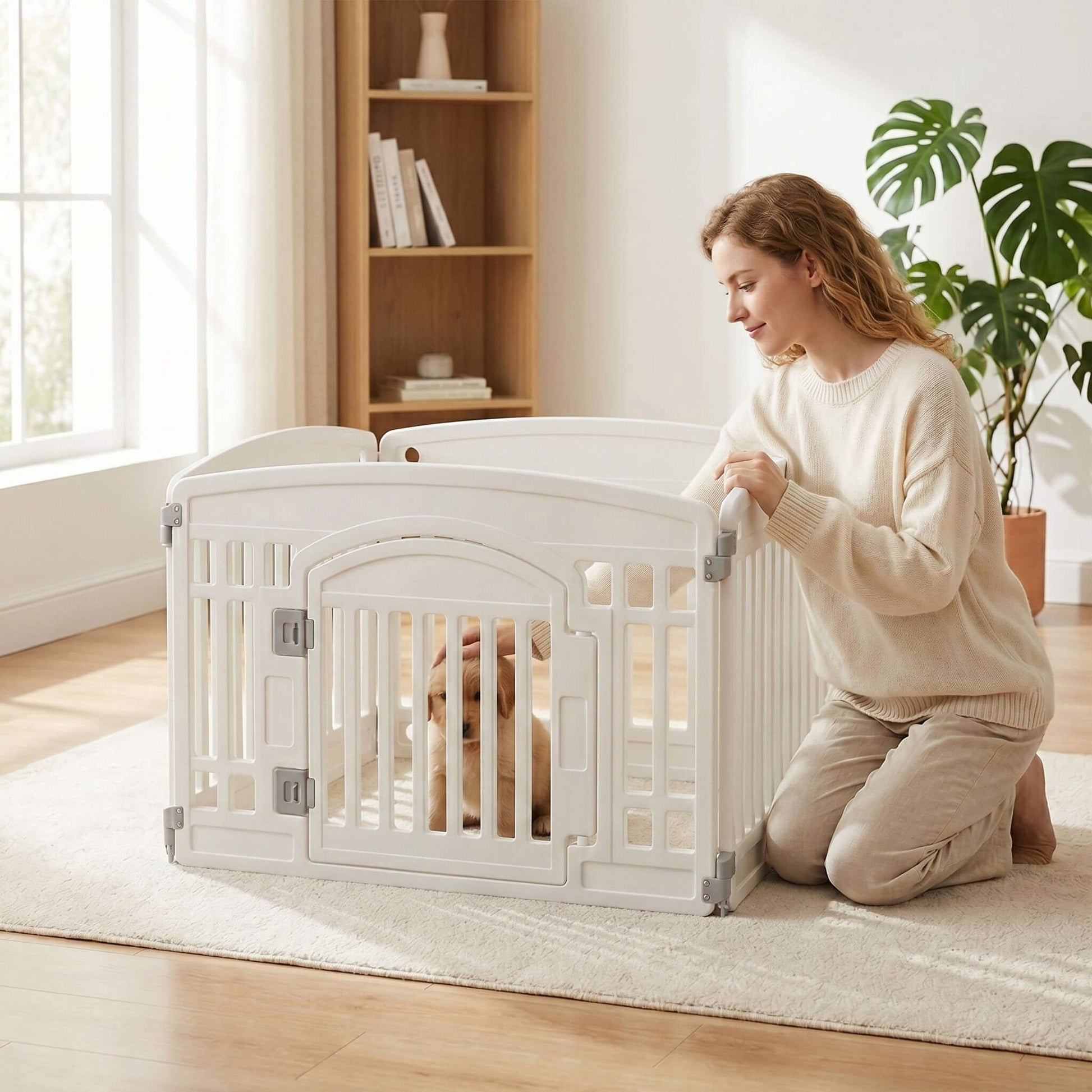 Plastic Dog Playpen with Door, Puppy Fence