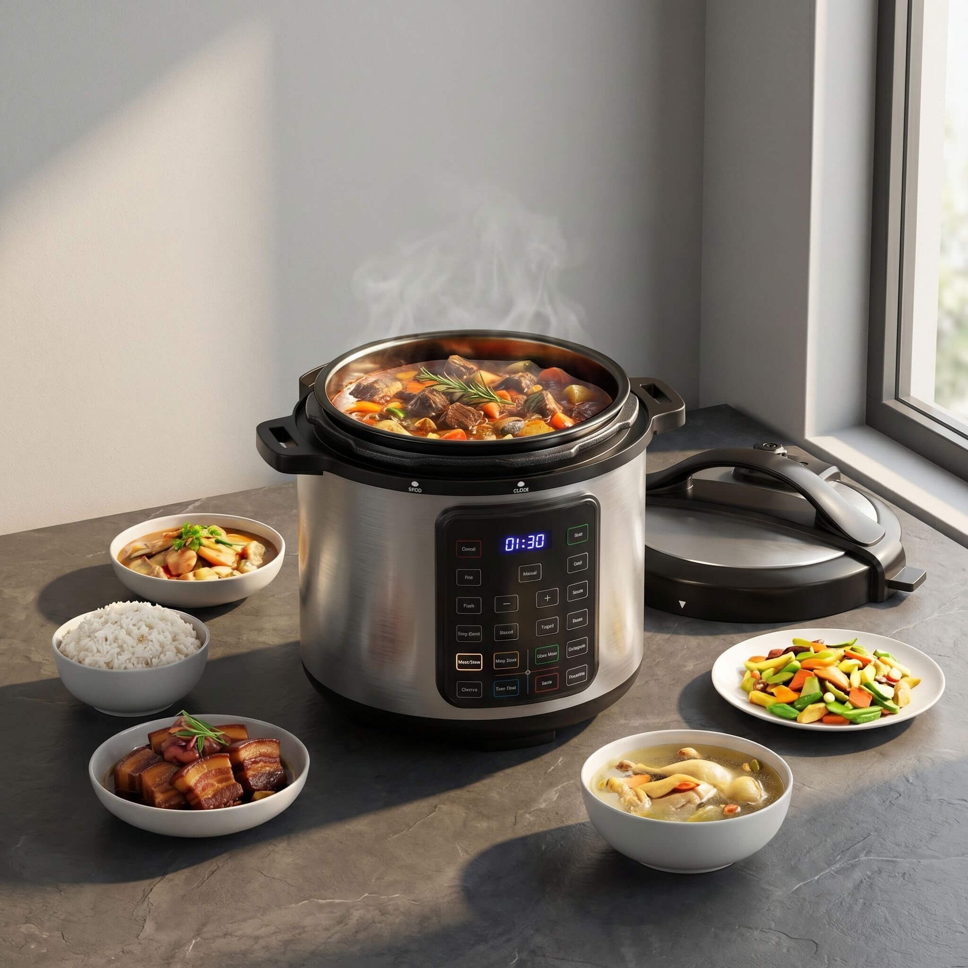 12-in-1 Electric Pressure Cooker with Stainless Steel Pot