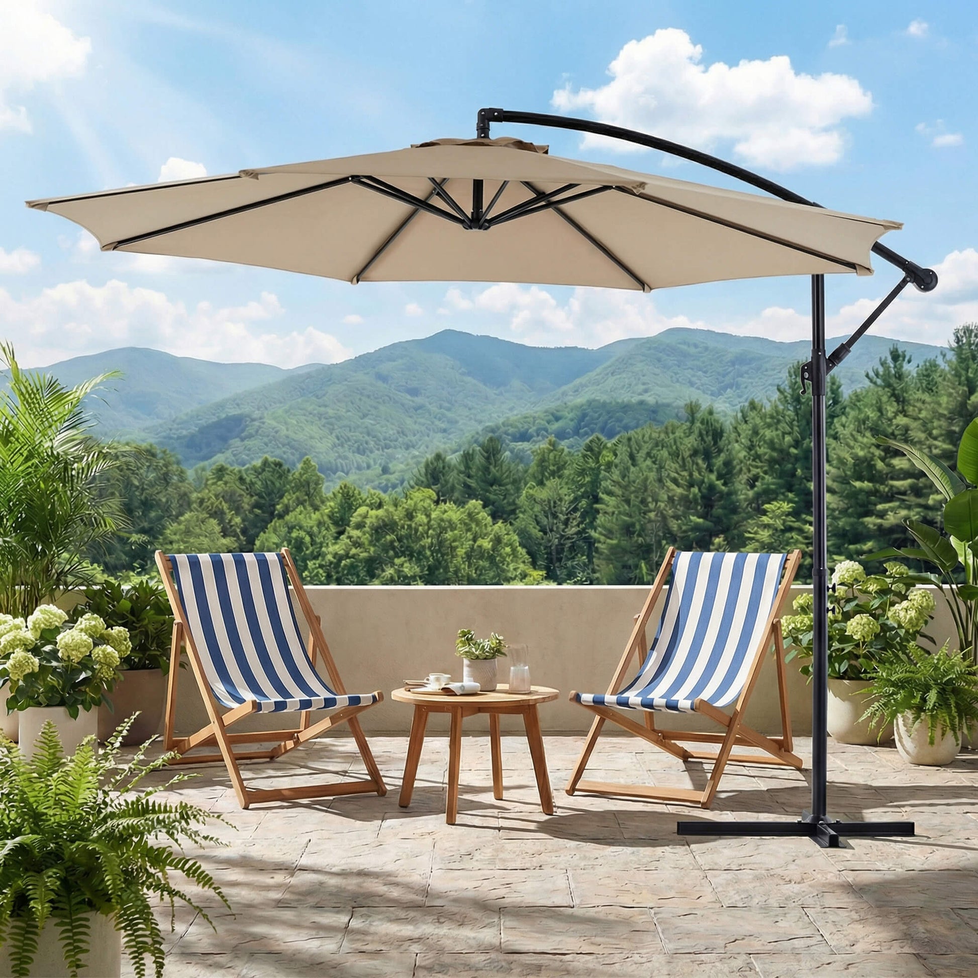 Patio Umbrellale ，Outdoor Table Umbrella with Tilt and Crank