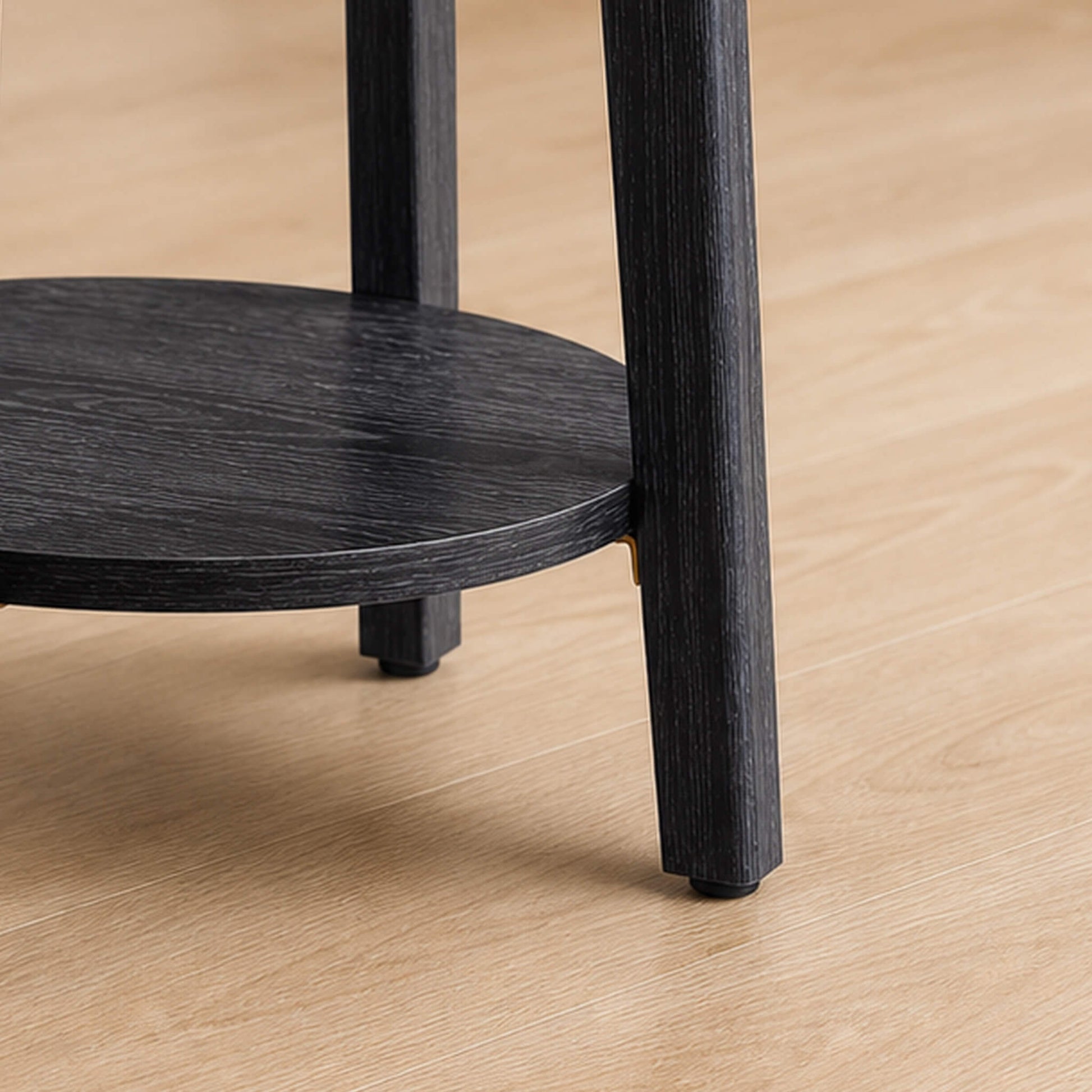 Wooden Two-Tier Round Mini Side Table