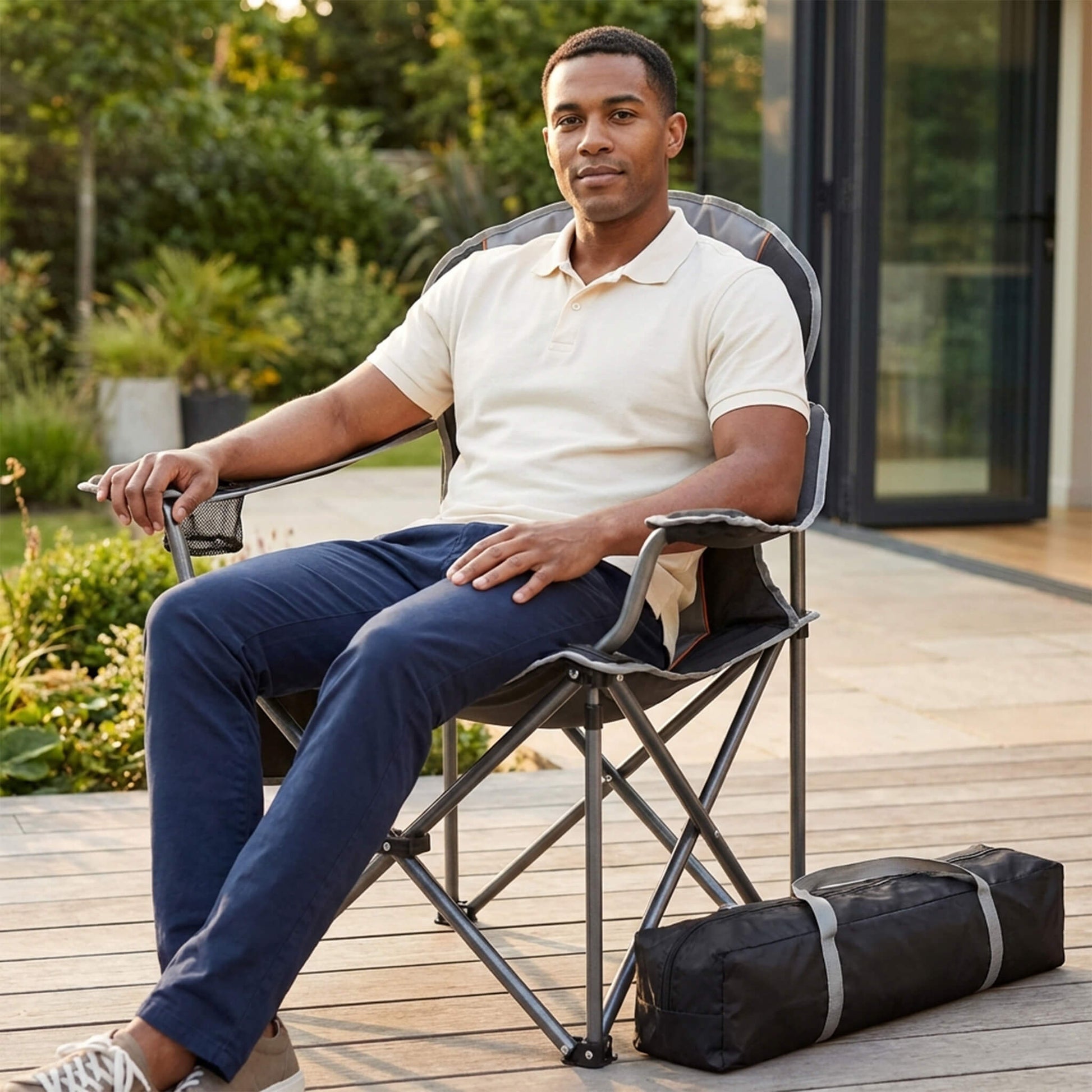 Portable Folding Camping Chair with Side Pocket