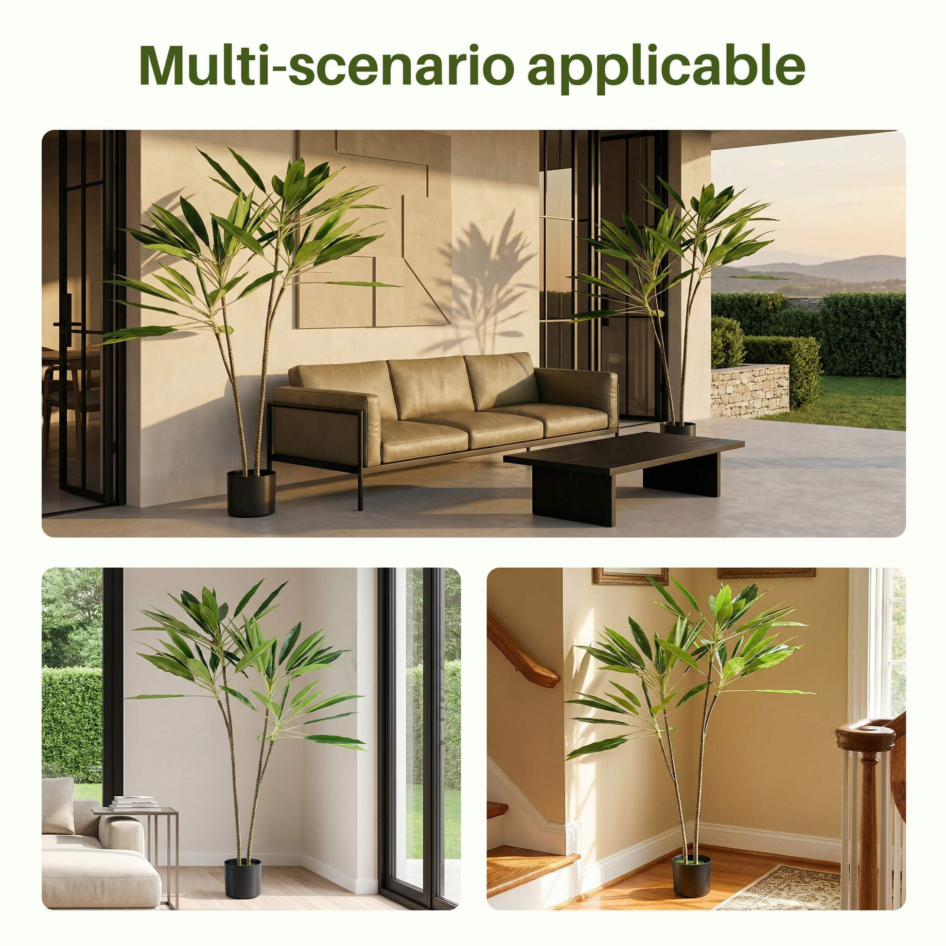 51" Artificial Dracaena Tree - Lifelike Faux Silk Plant for Home & Office