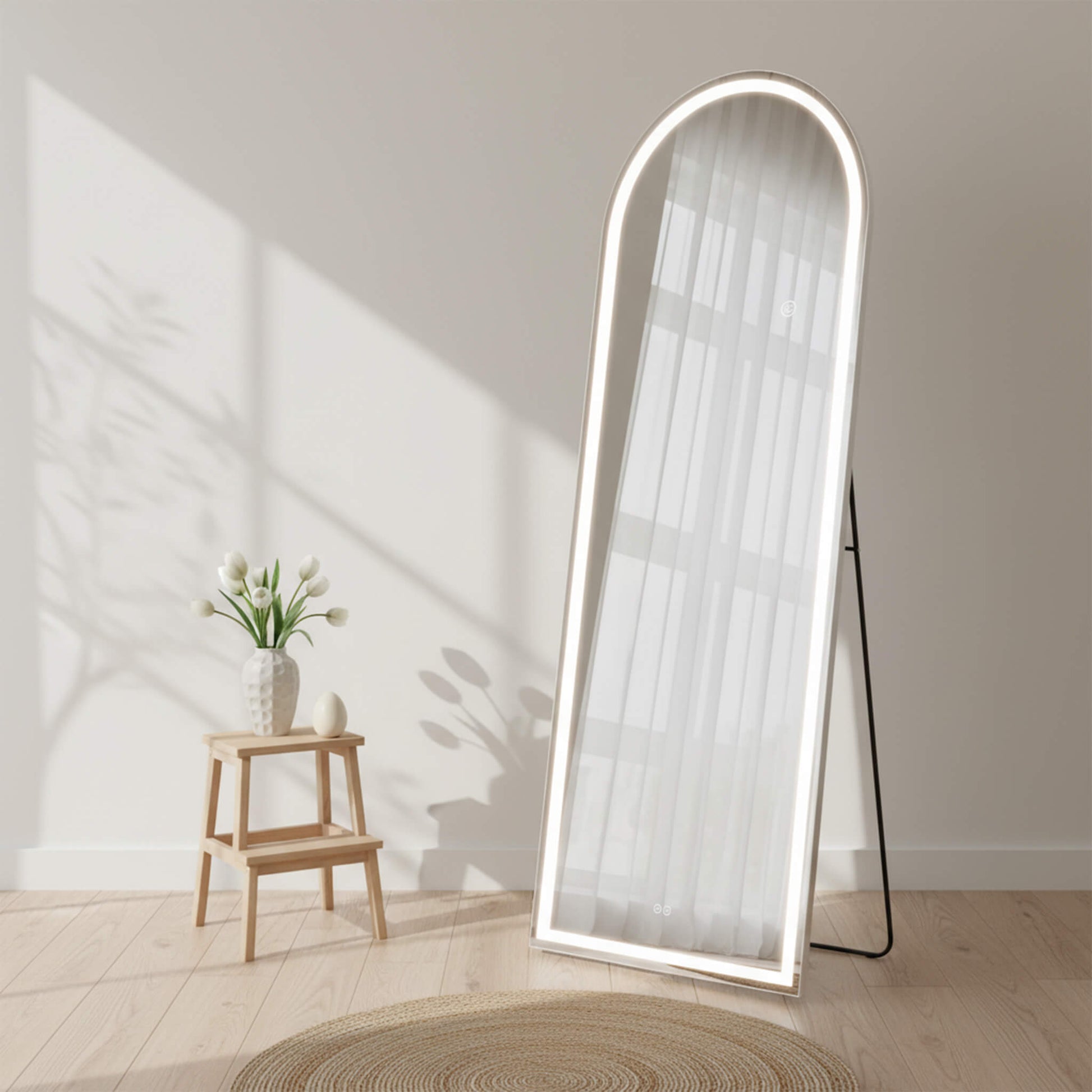 Tri-colour LED Illuminated Mirror for Indoors