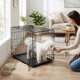 Dog Crate Double Door with Divider Foldable Indoor/Outdoor