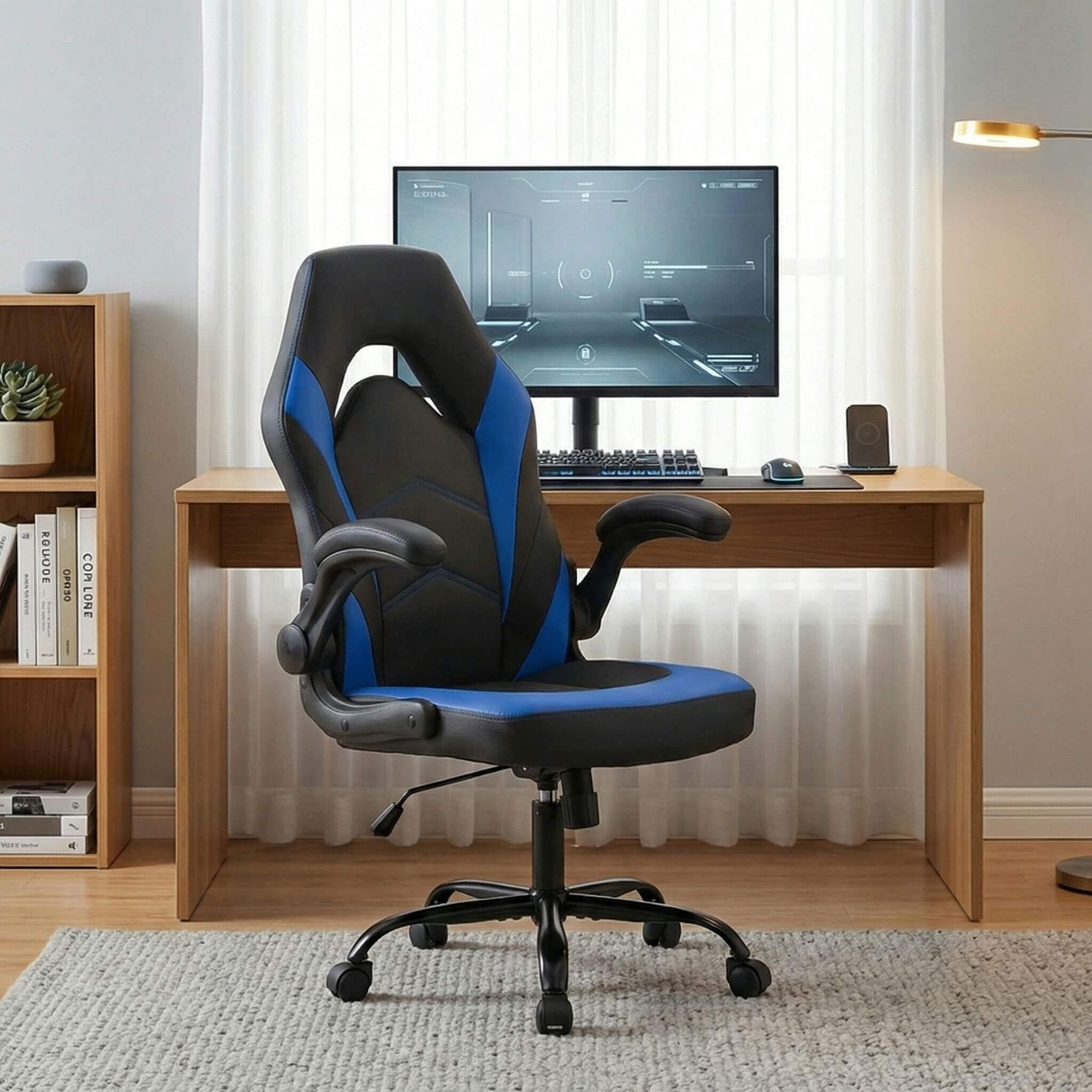 Leather Gaming Chair Height Adjustable For Playroom