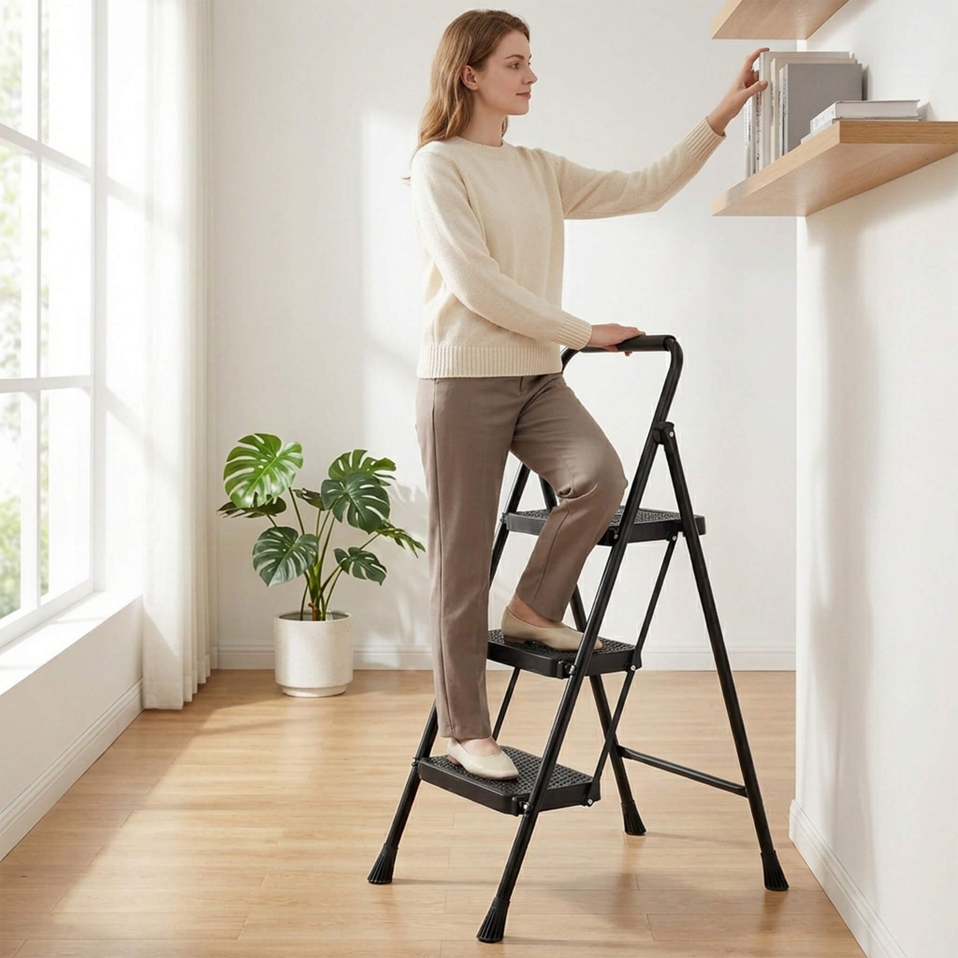 Anti-Slip Ladder for Accessing and Storing Items