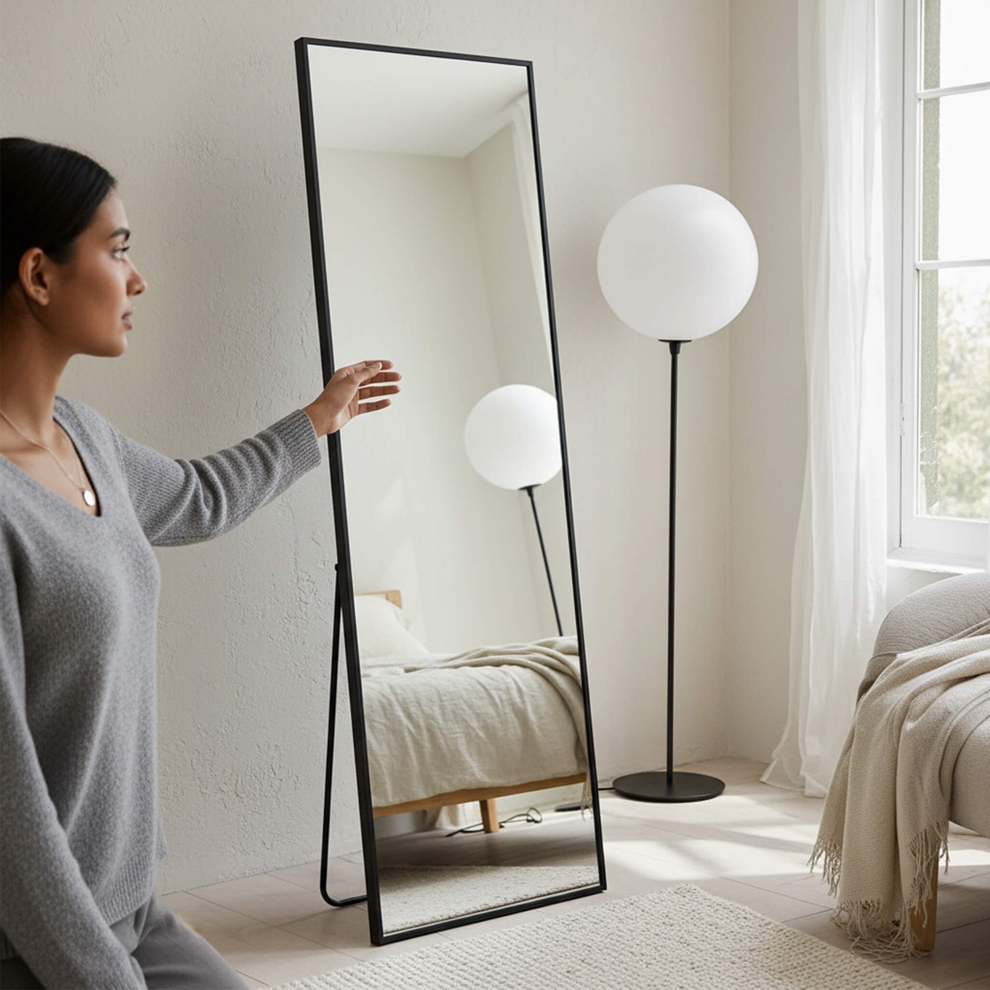 Full Length Mirror Standing or Hanging for Bedroom