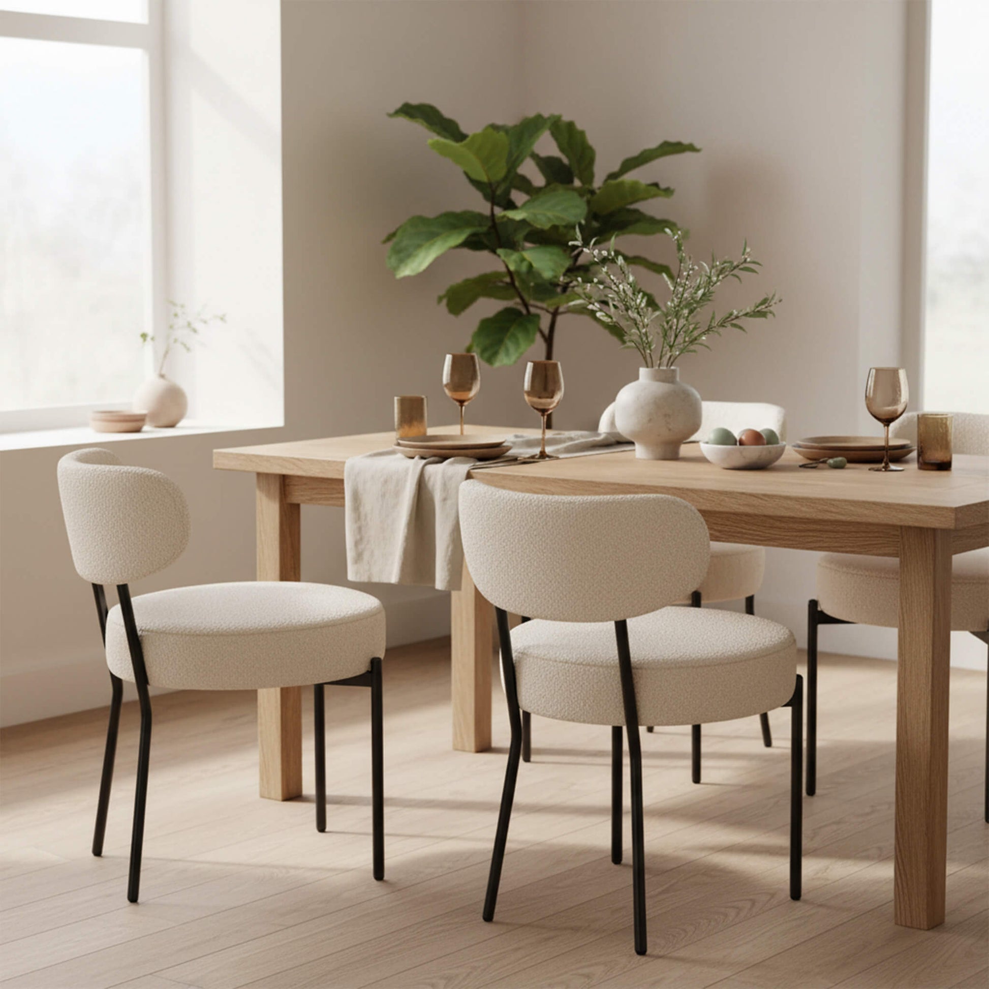 Dining Chair Set of 2 Soft Cushions for Dining Room