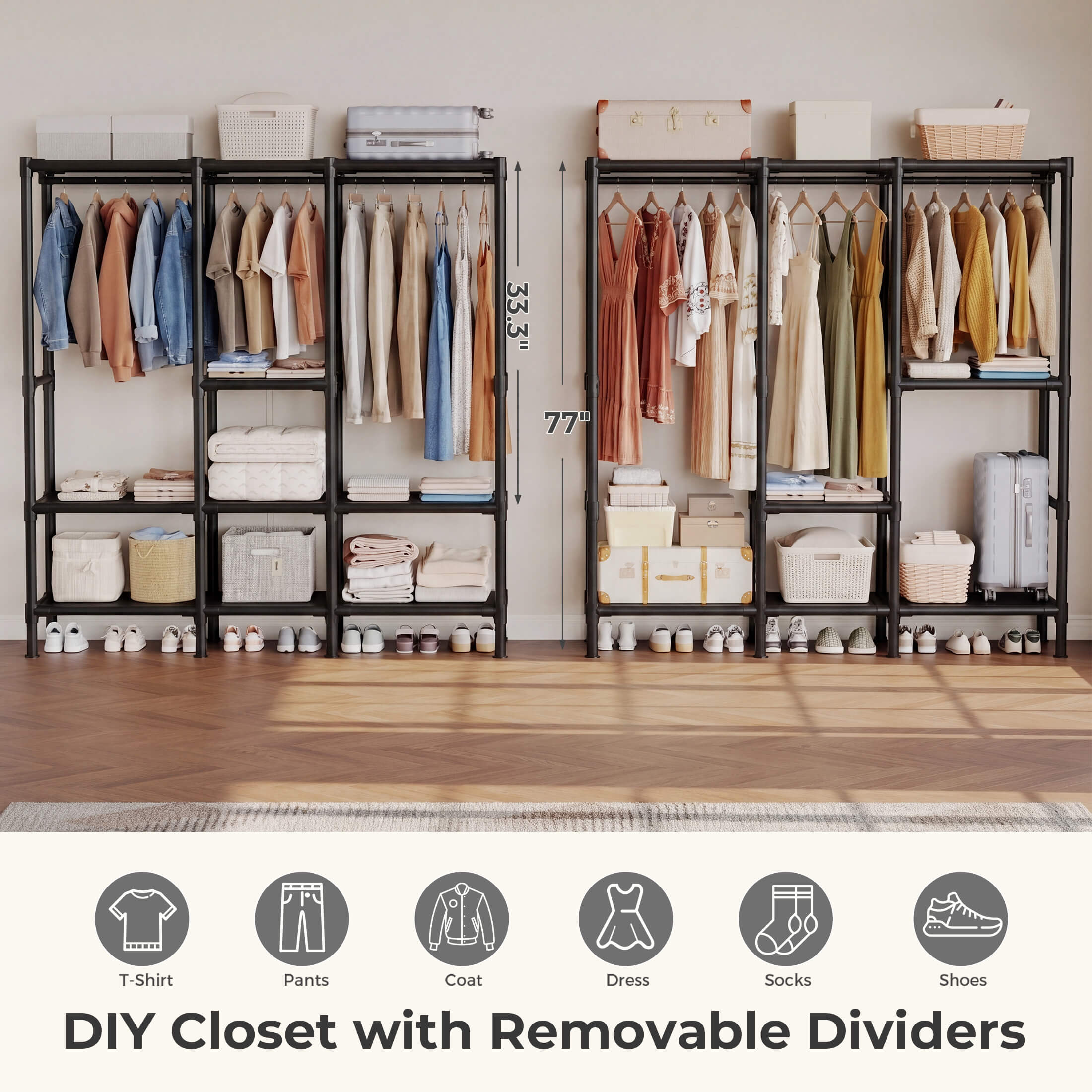 Heavy-Duty Portable Wardrobe—Designed for Small Spaces