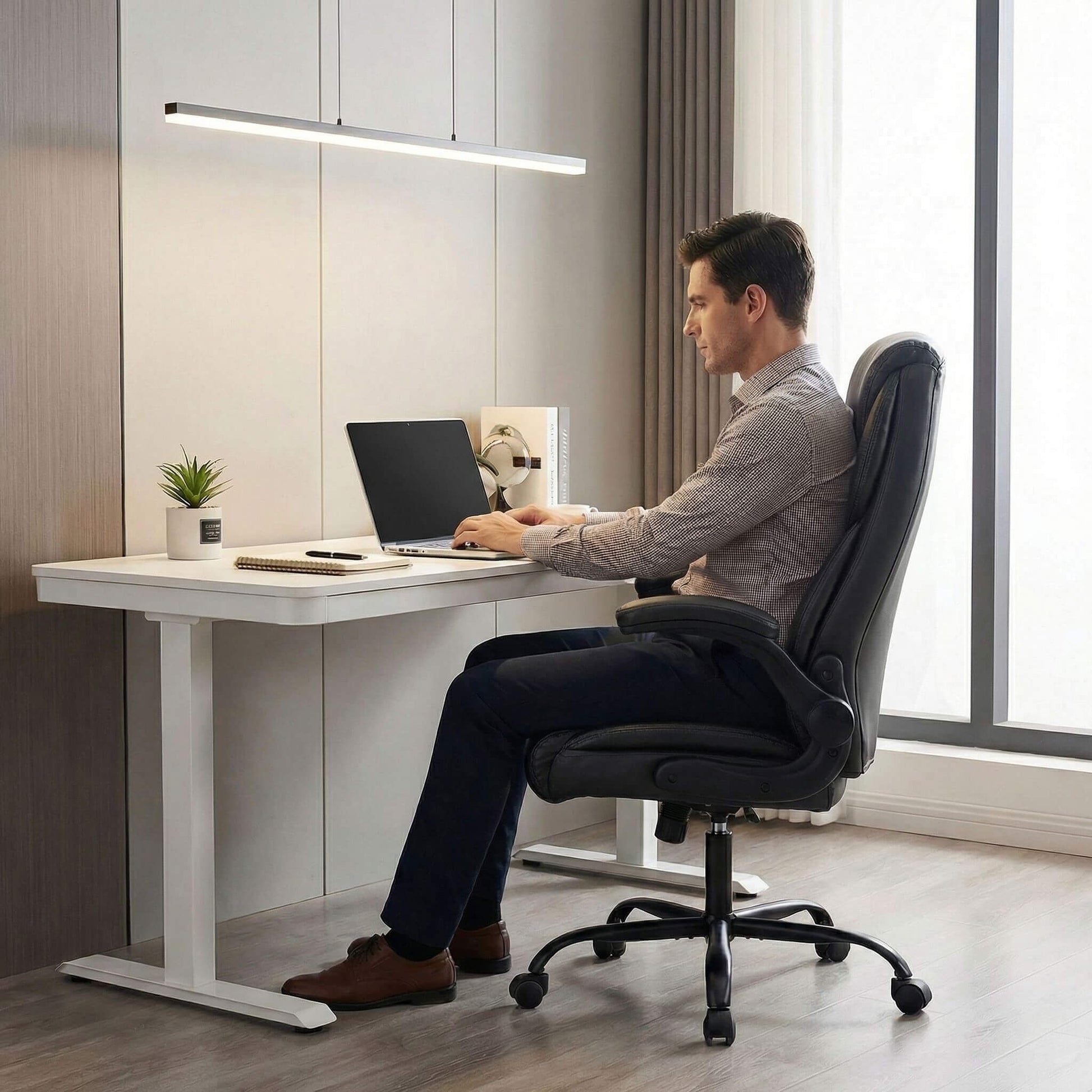 Office Chair PU Leather Metal Base