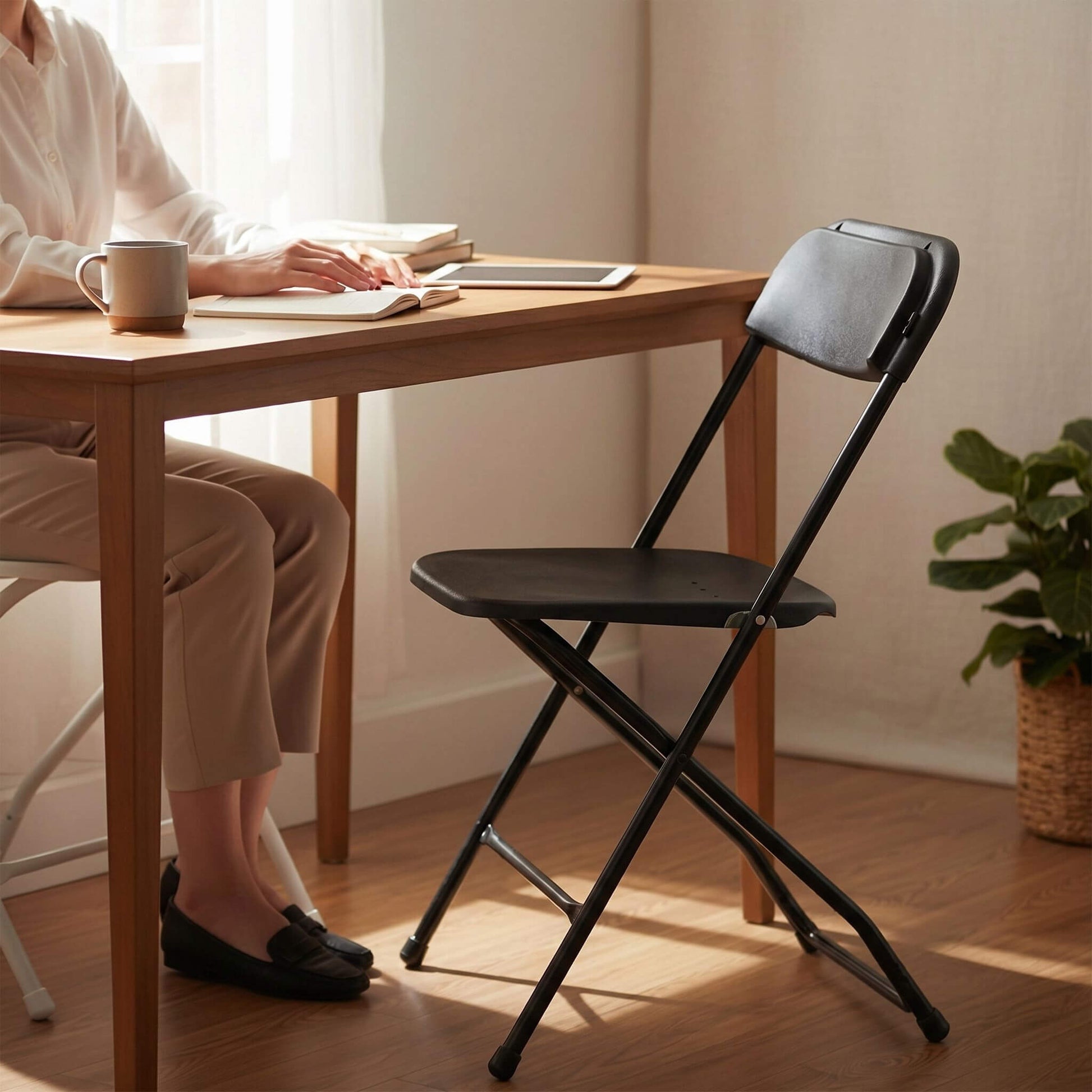 Lightweight Plastic Folding Chair for Indoor & Outdoor Use（4-Piece Set）