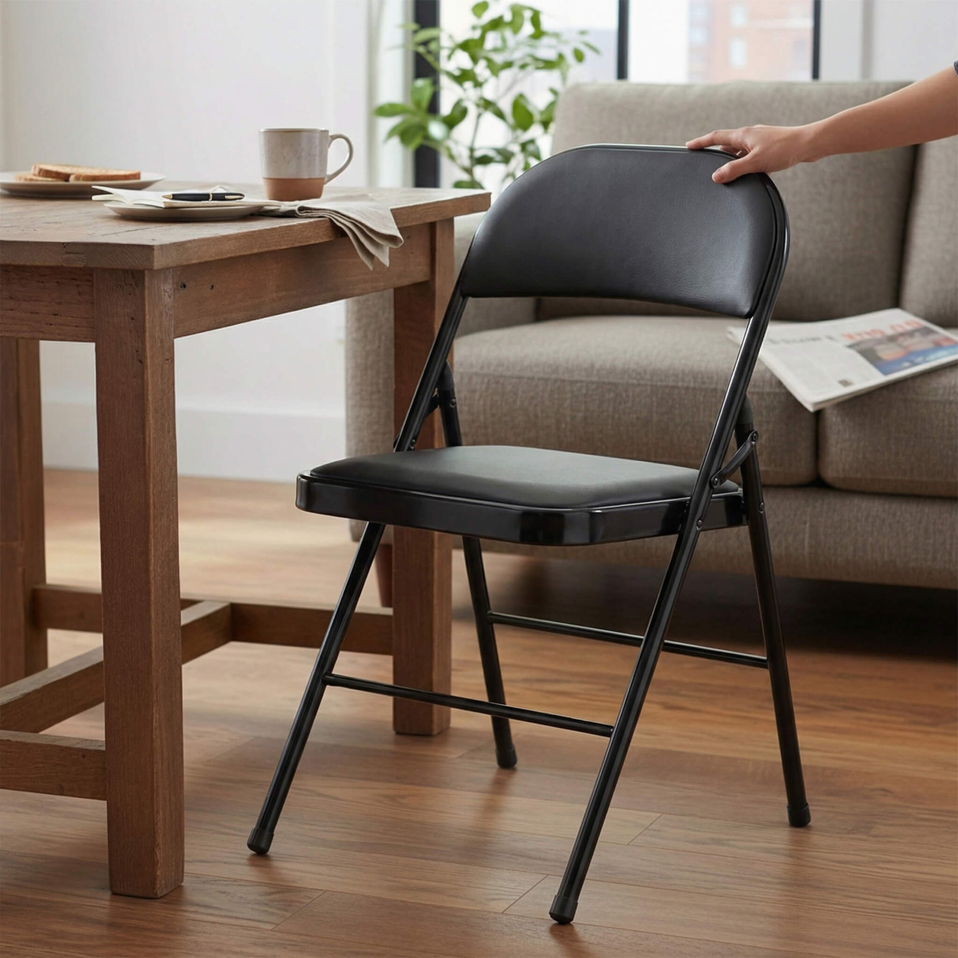 Leather Folding Chair for Events and Home Use(set of 2)