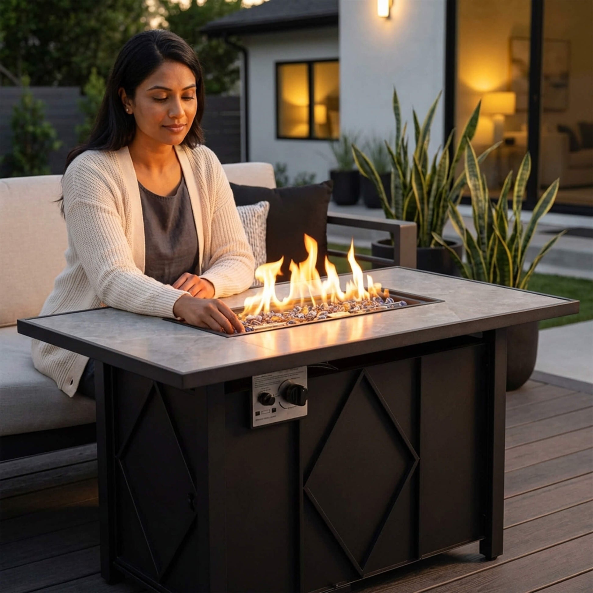 43" Outdoor Fire Pit Table with 50,000 BTU Heater