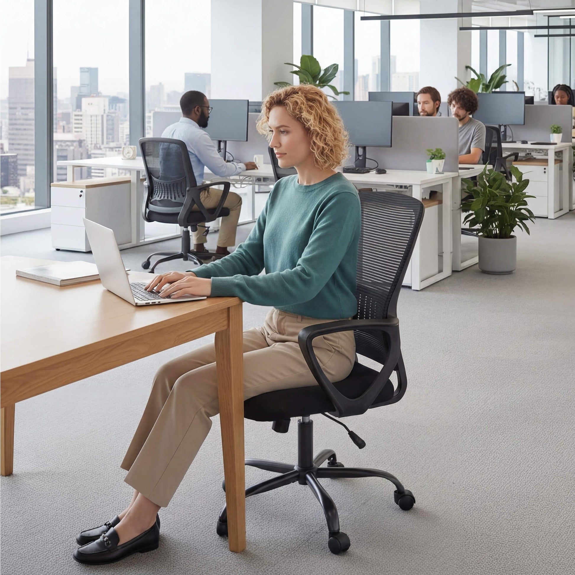 Office Chair with Lumbar Support and Armrests