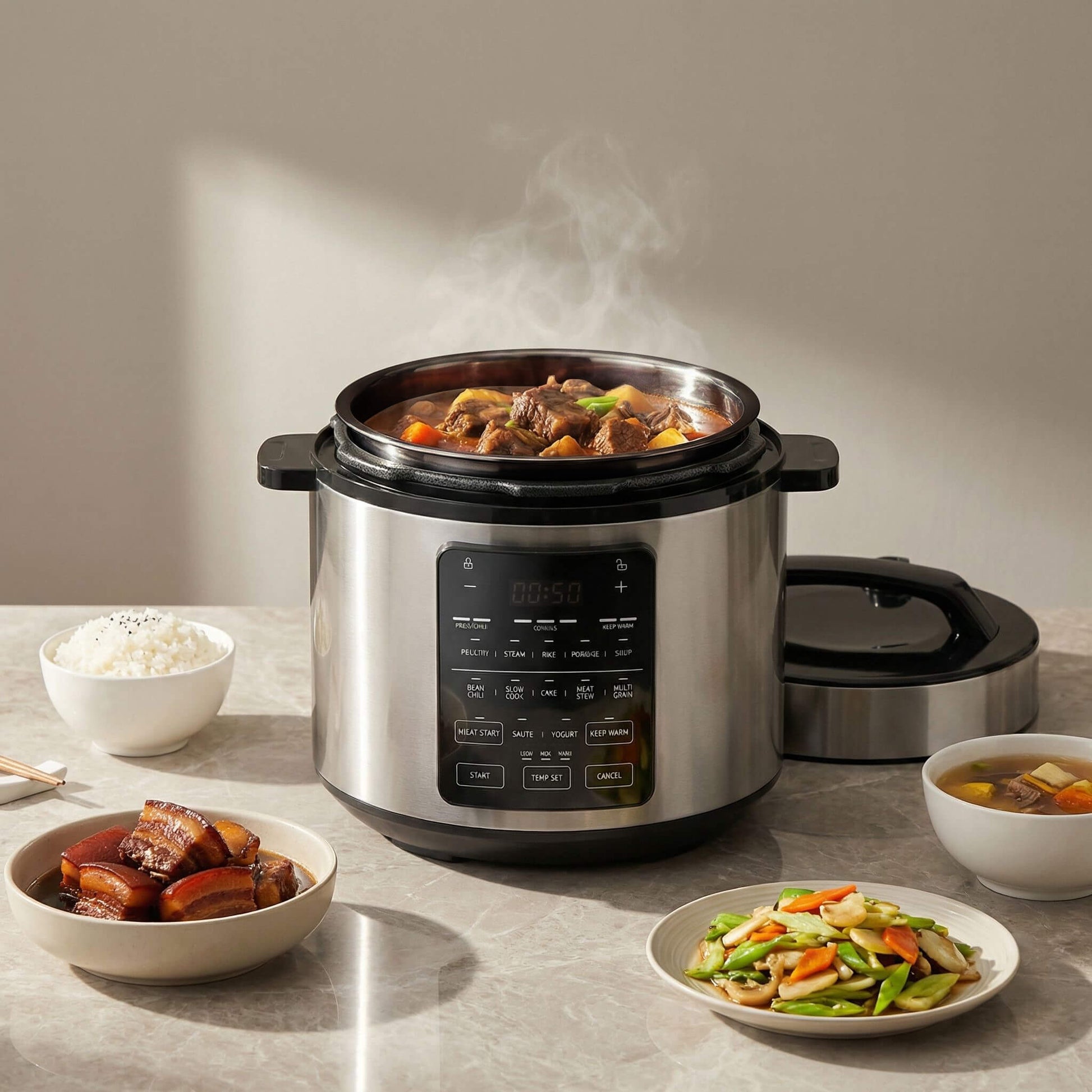 12-in-1 Electric Pressure Cooker with Stainless Steel Pot