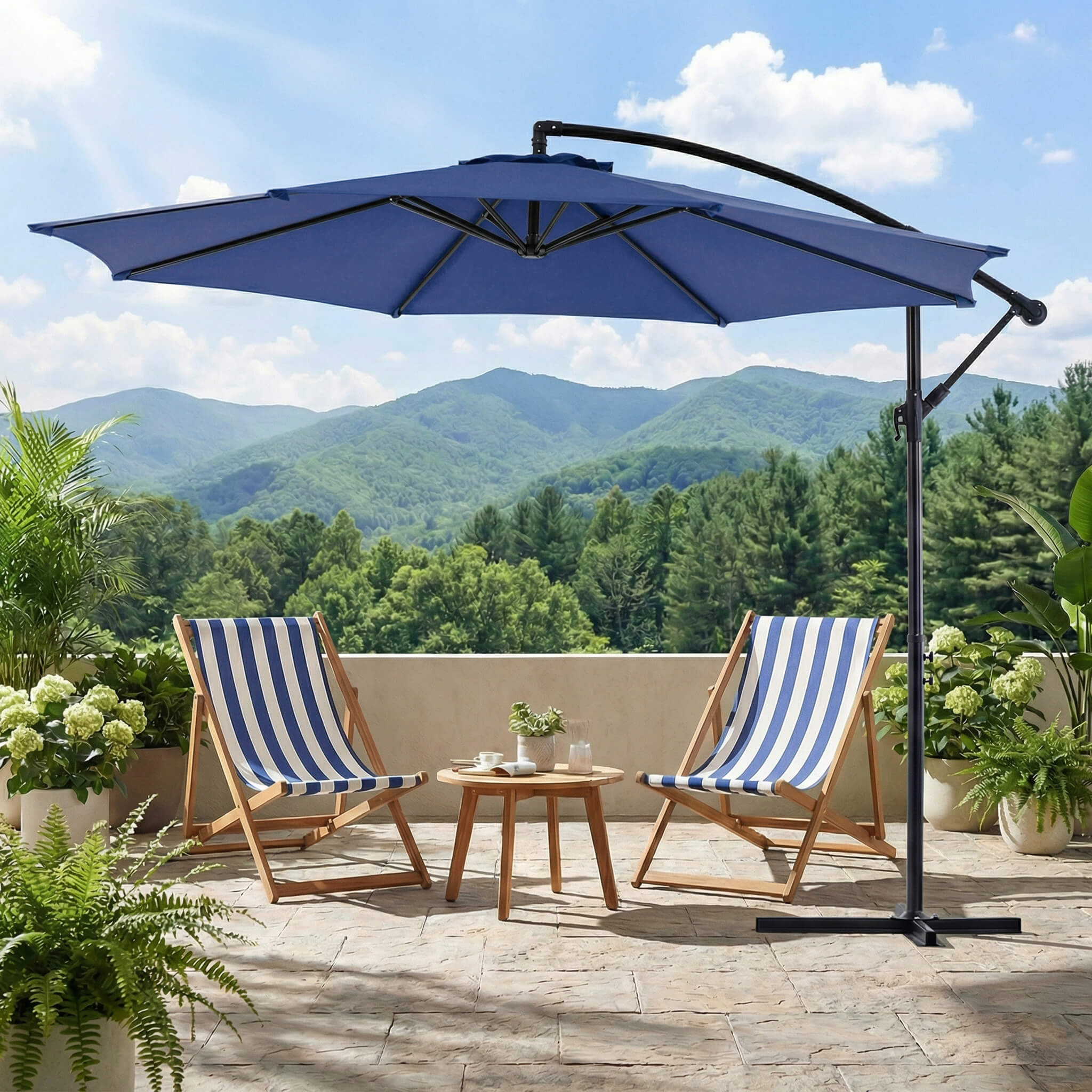 Patio Umbrellale ，Outdoor Table Umbrella with Tilt and Crank