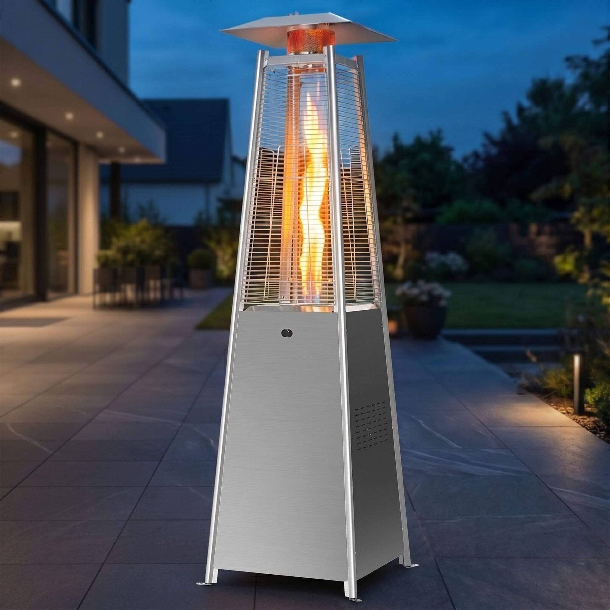 48,000 BTU Pyramid Propane Gas Patio Heater with LED Light