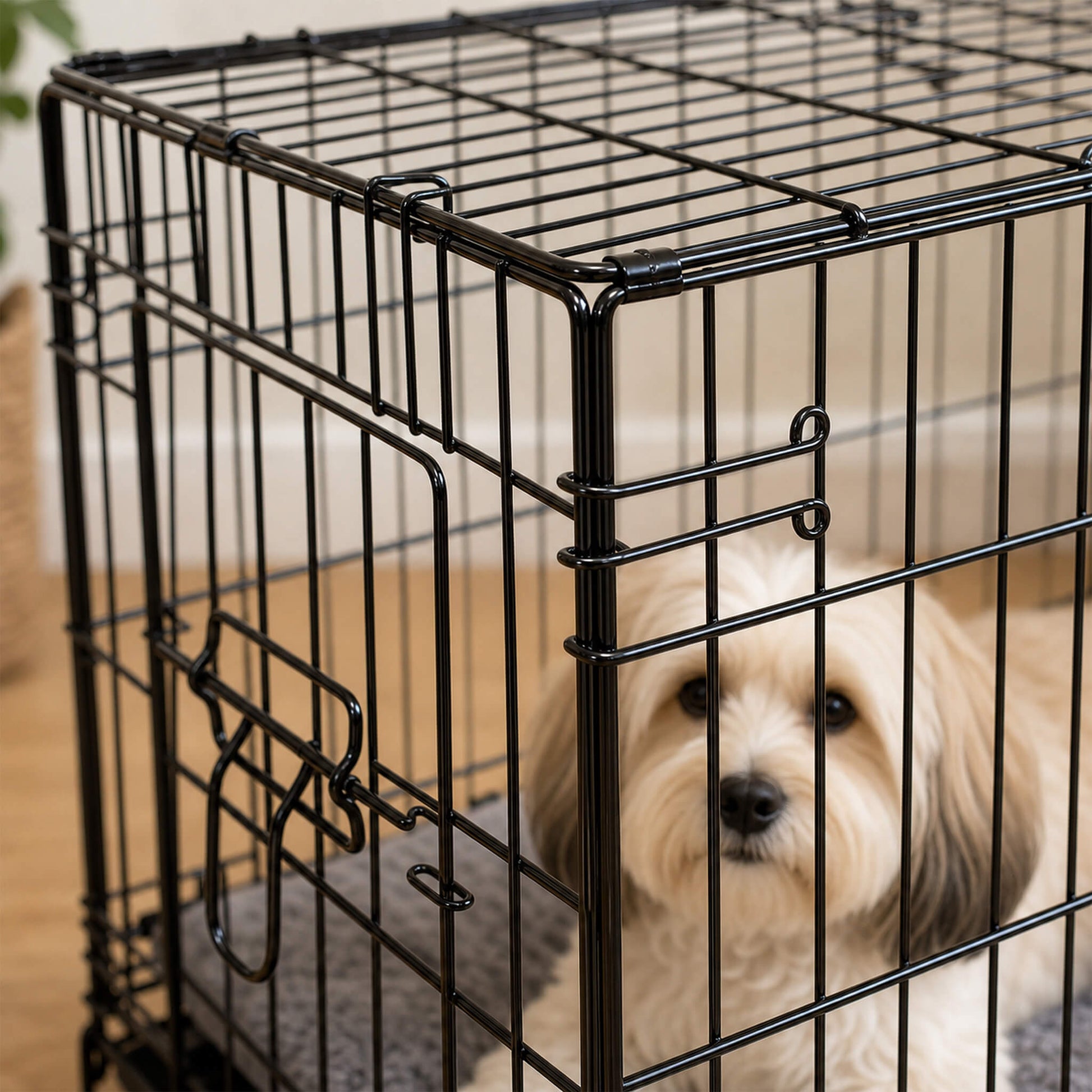 Foldable, Portable, Two-Door Metal Dog Cage