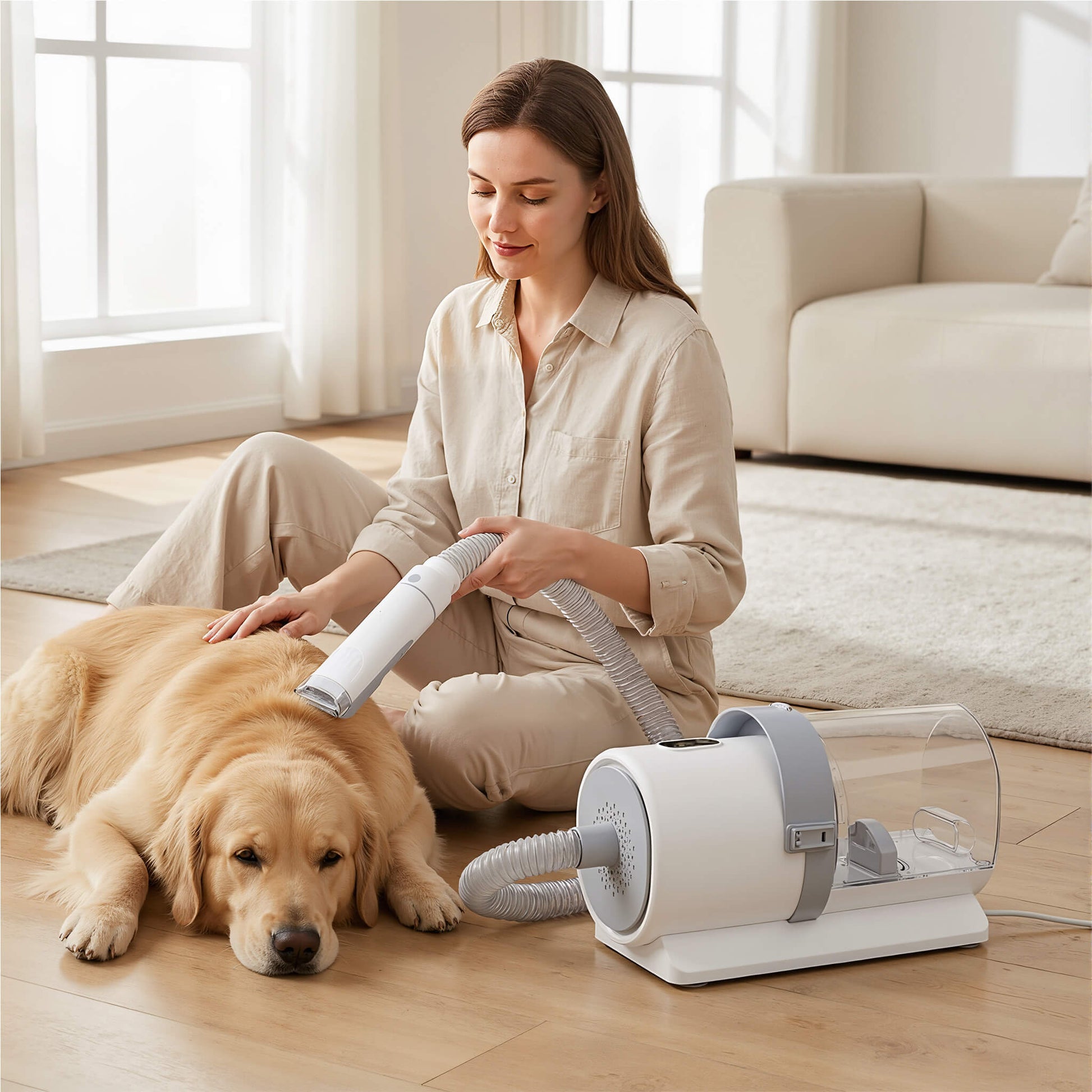 Vacuum Pet Grooming Kit 5 in 1-Professional Clippers, Mulifunctional Grooming Tools for Dogs Cats and Other Animals