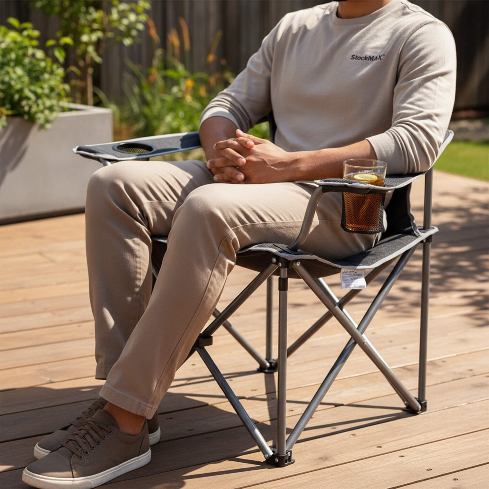 Portable Folding Camping Chair with Side Pocket