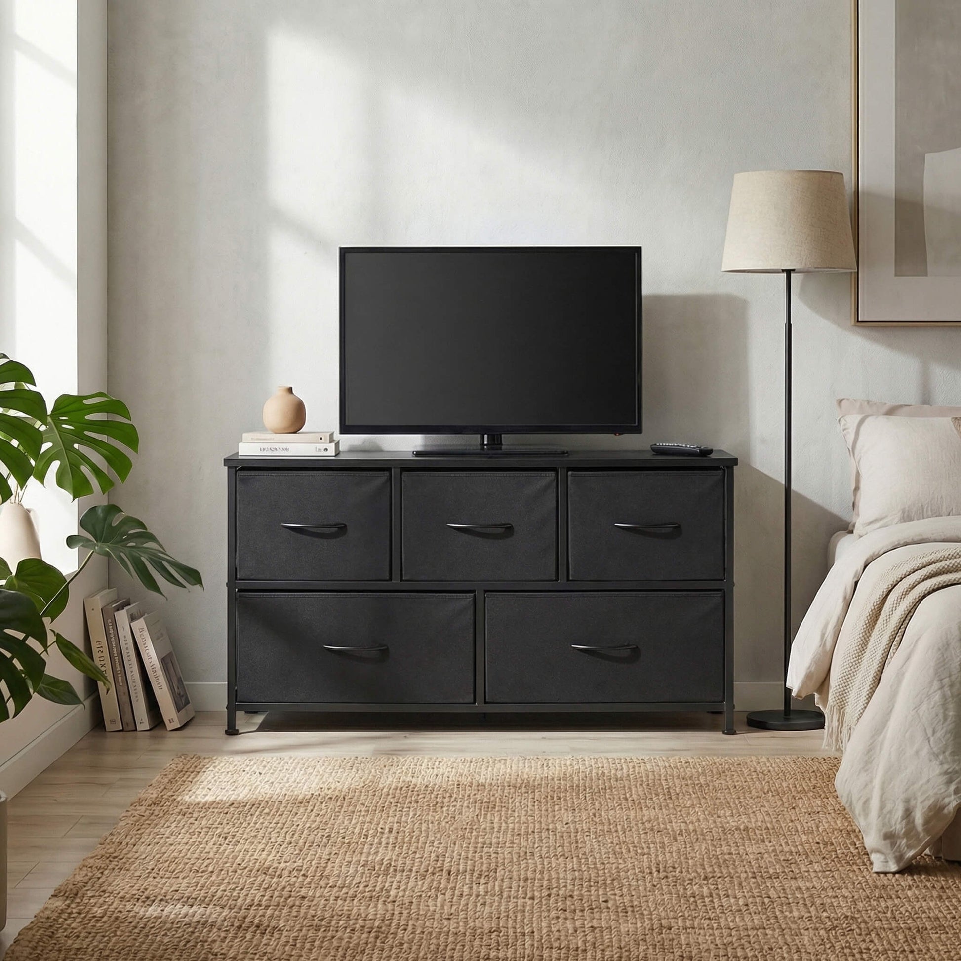 Storage Cabinet with Metal Frame for Bedroom Dresser