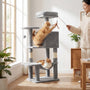 44" Muti-functional Cat Tree Tower with Sisal Scratcing Post and Condo