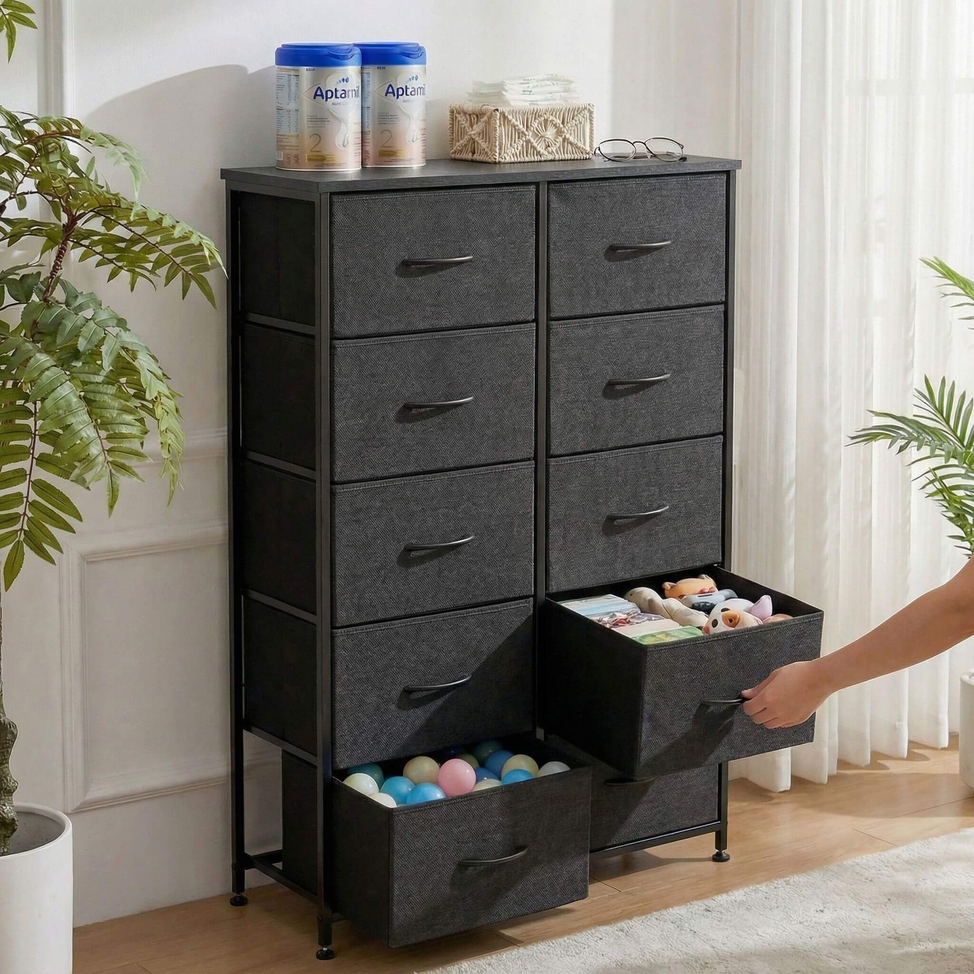 Tall Dresser with 10 Drawers for Bedroom