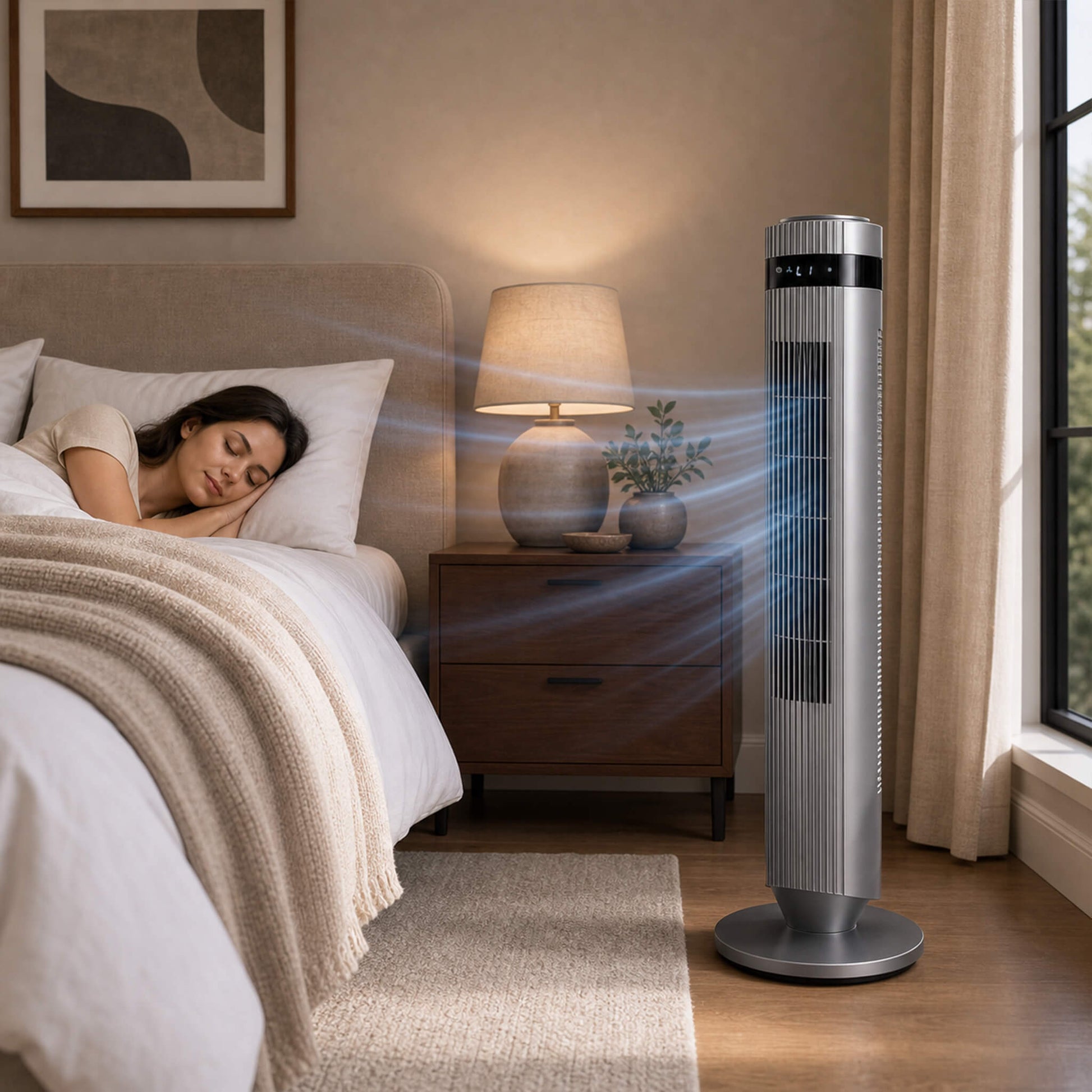28dB Quiet Bladeless Tower Fan