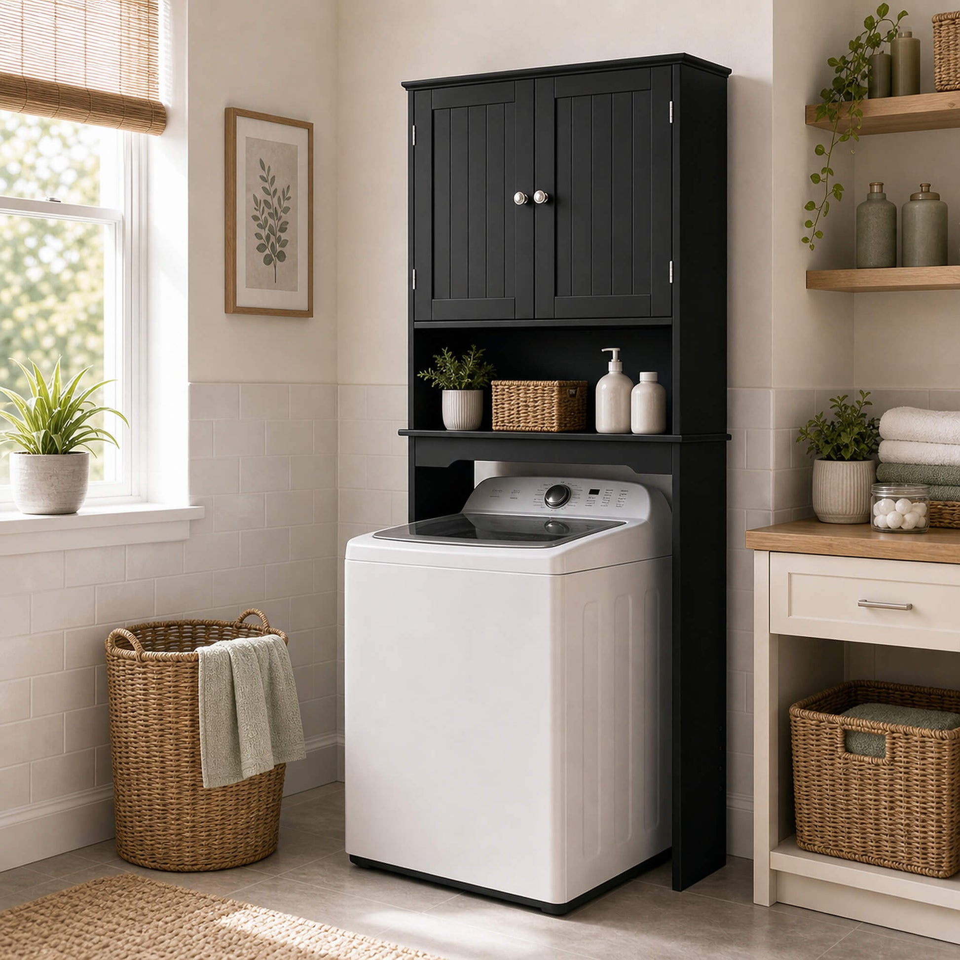 Above-Toilet Space-Saving Storage Cabinet for Bathroom